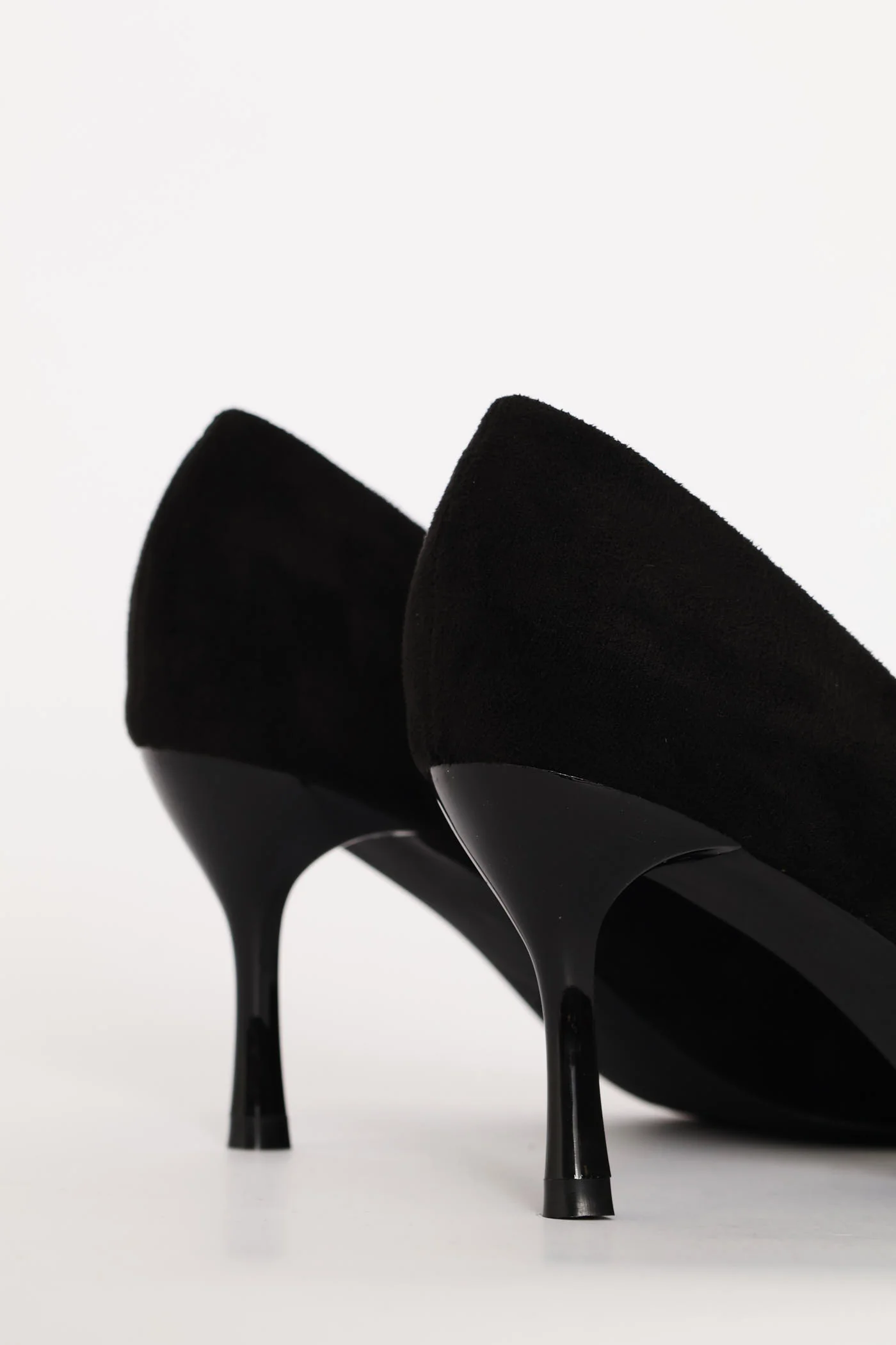 Mocksuede Diamante Bow Heel - Black - Image 3