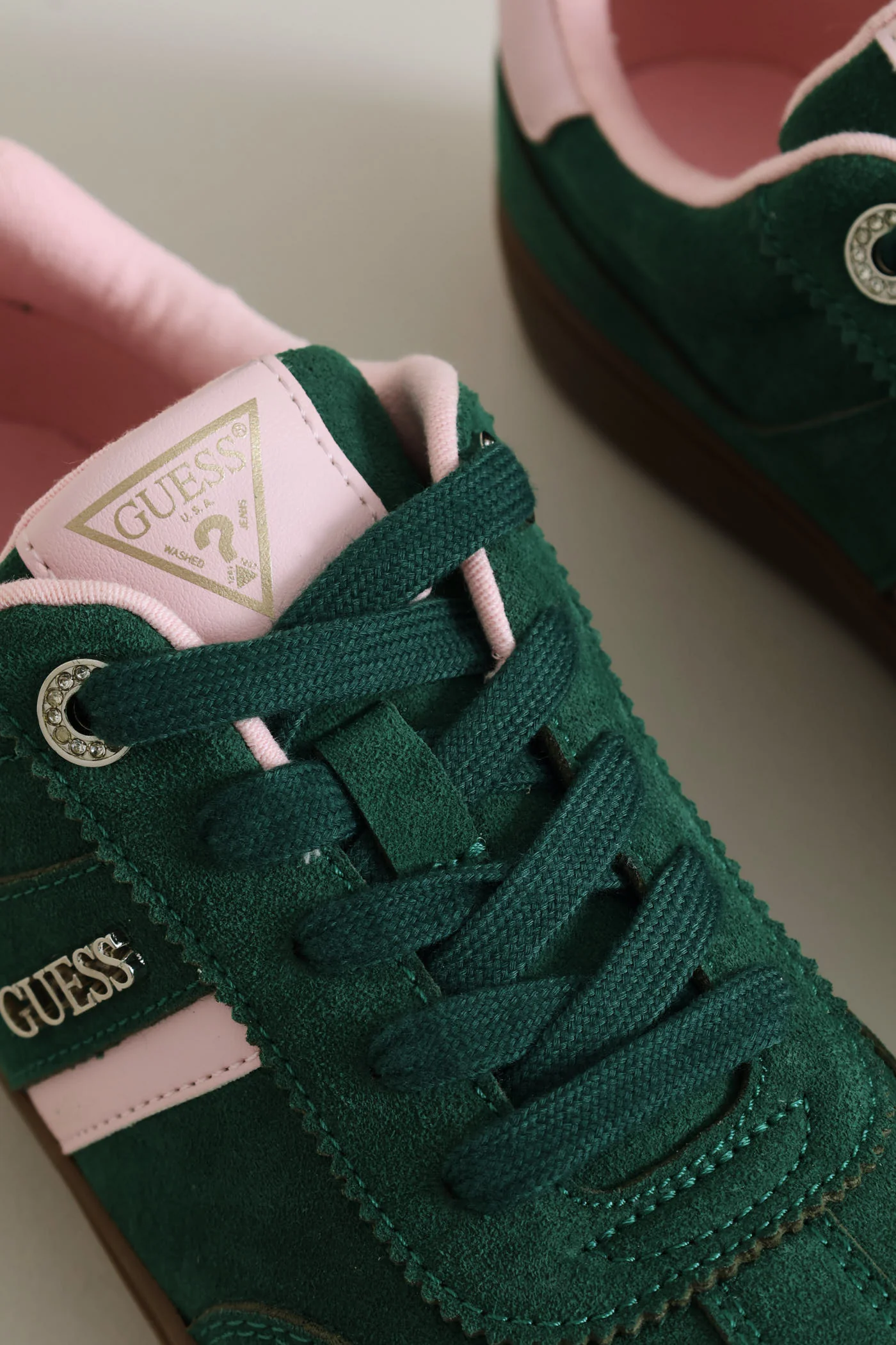Mock Suede Gumsole Sneaker - Green - Image 2