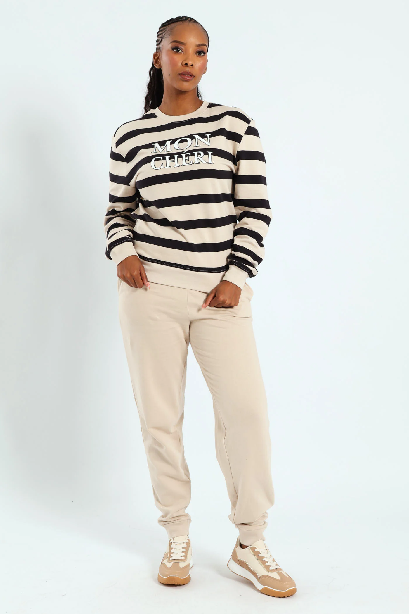 Mon Cheri Puff Stripe Pullover - Ivory - Image 4