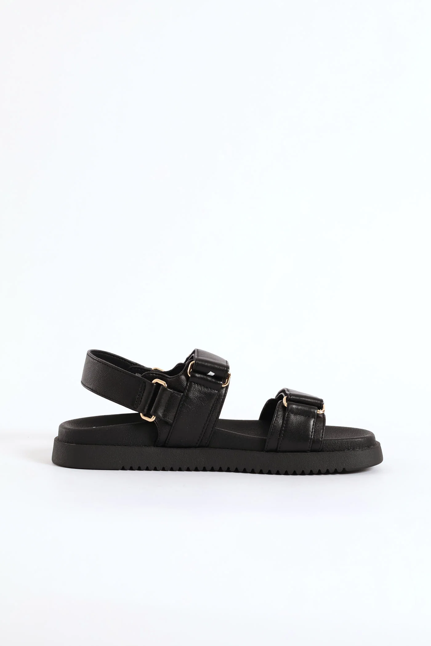 Mona Backstrap Buckle Leather Sandal - Black - Image 5