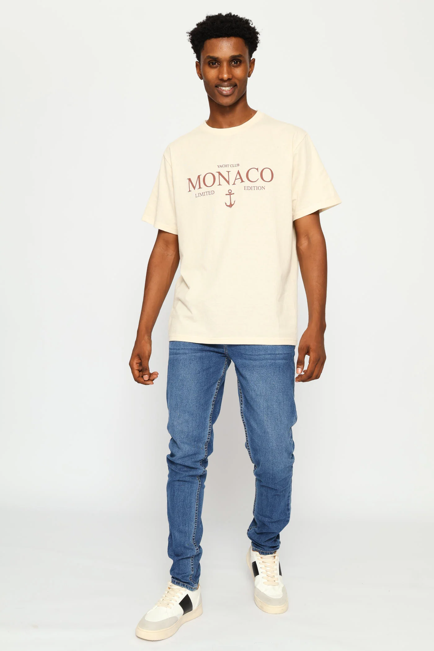Monaco Basic Print Tee - Ecru - Image 5