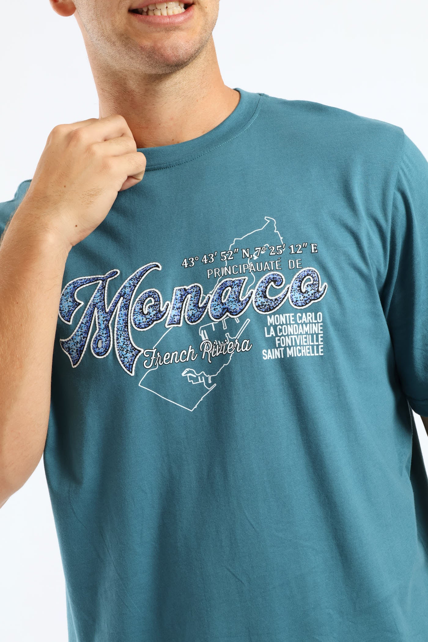 Monaco Print Tee - Teal - Image 2