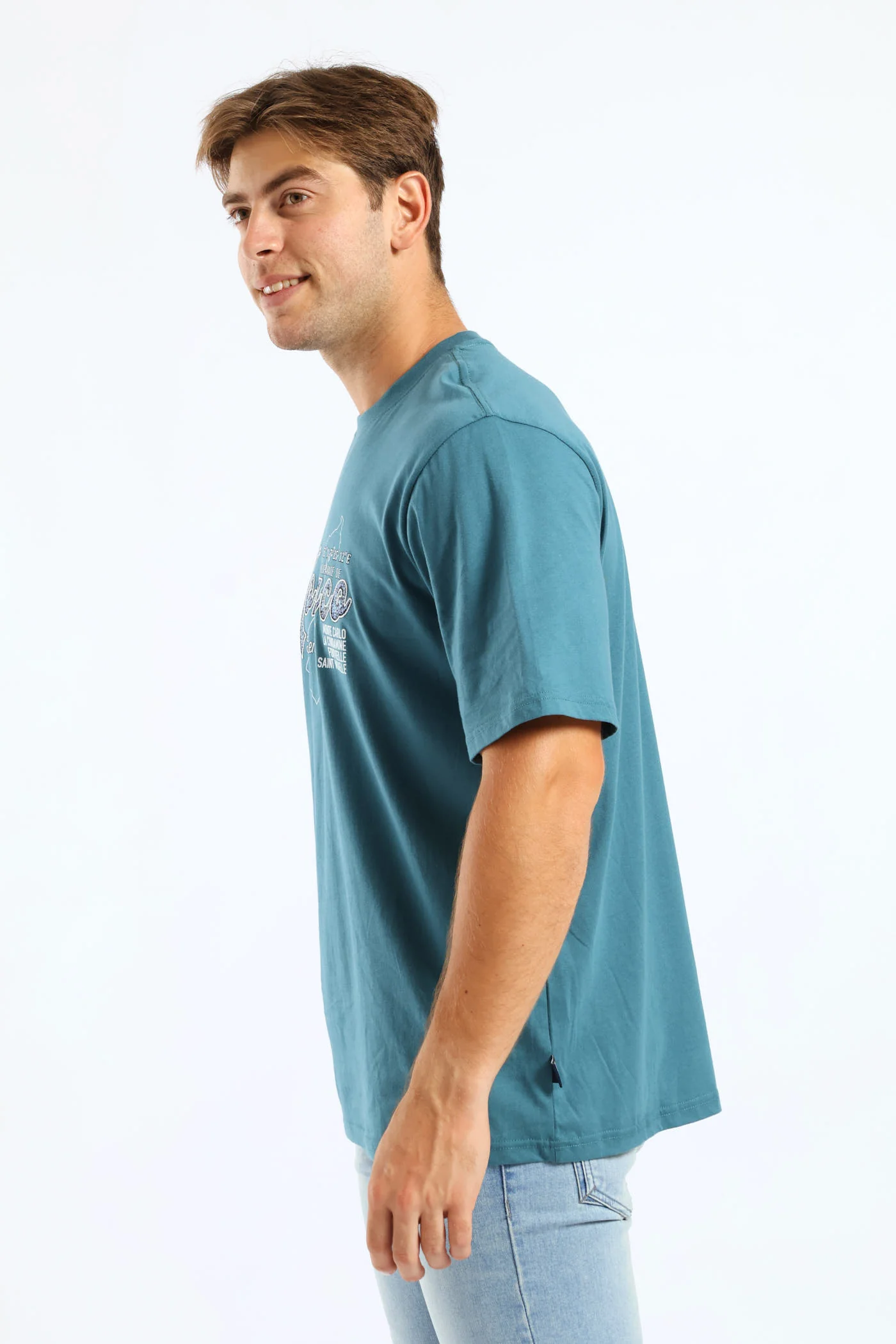 Monaco Print Tee - Teal - Image 4