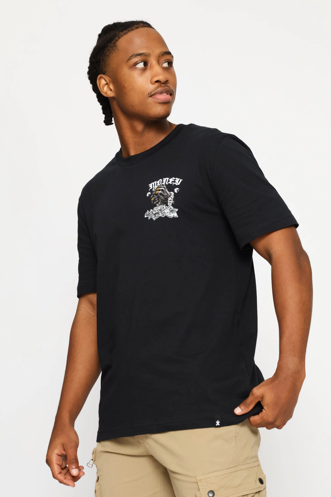 Money Dice Front & Back Print Tee - Black - Image 3