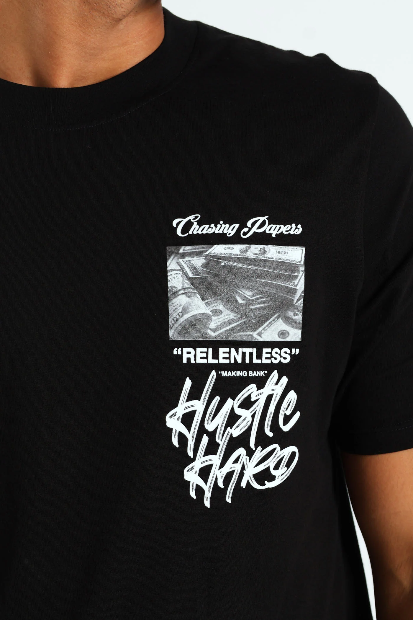 Money Front & Back Print Tee - Black - Image 4