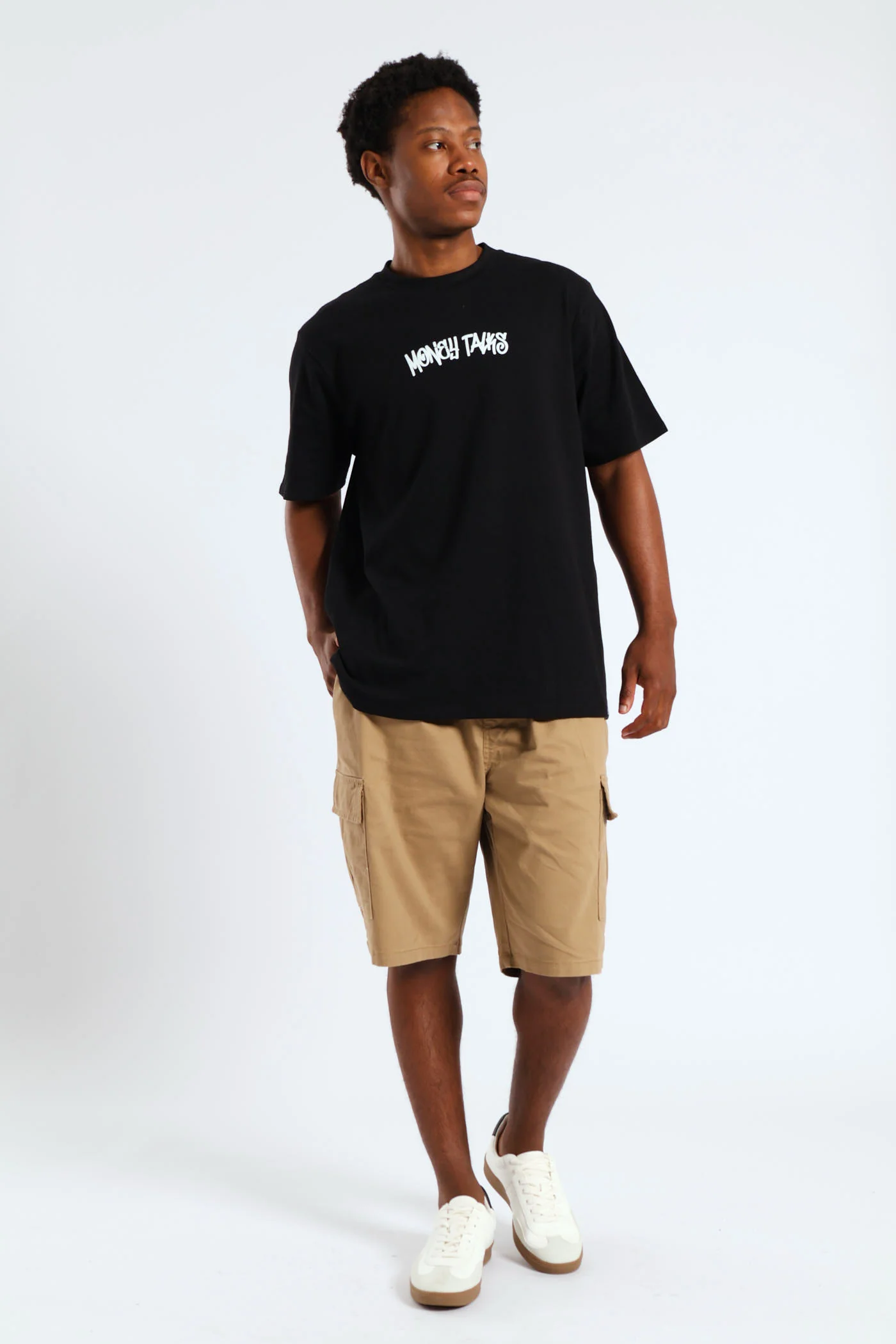 Money Talks Front & Back Print Tee - Black - Image 4