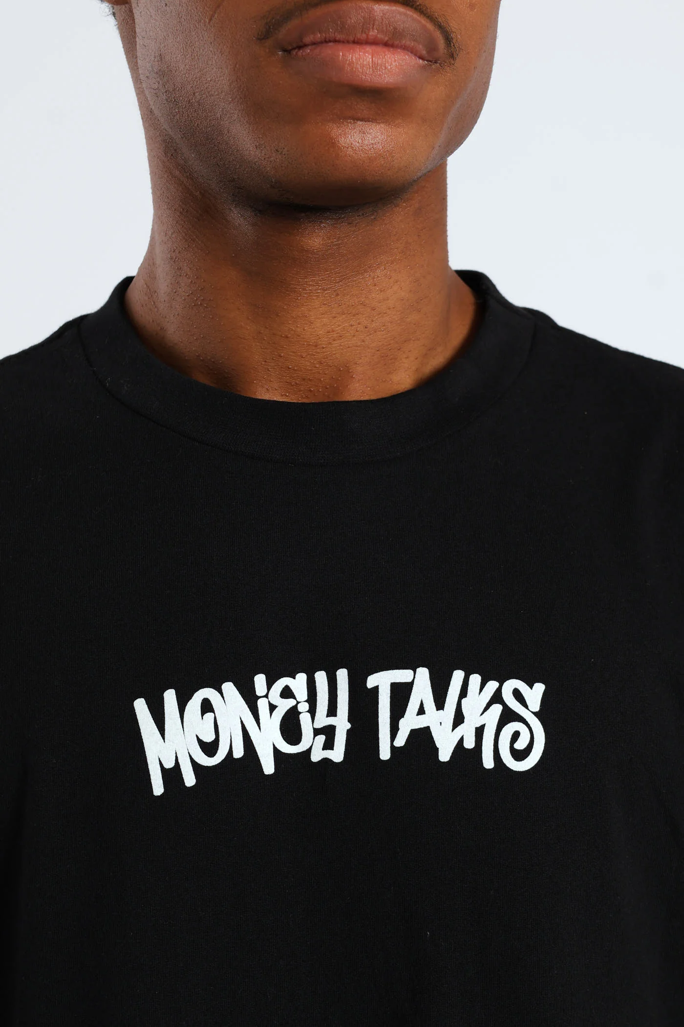 Money Talks Front & Back Print Tee - Black - Image 5