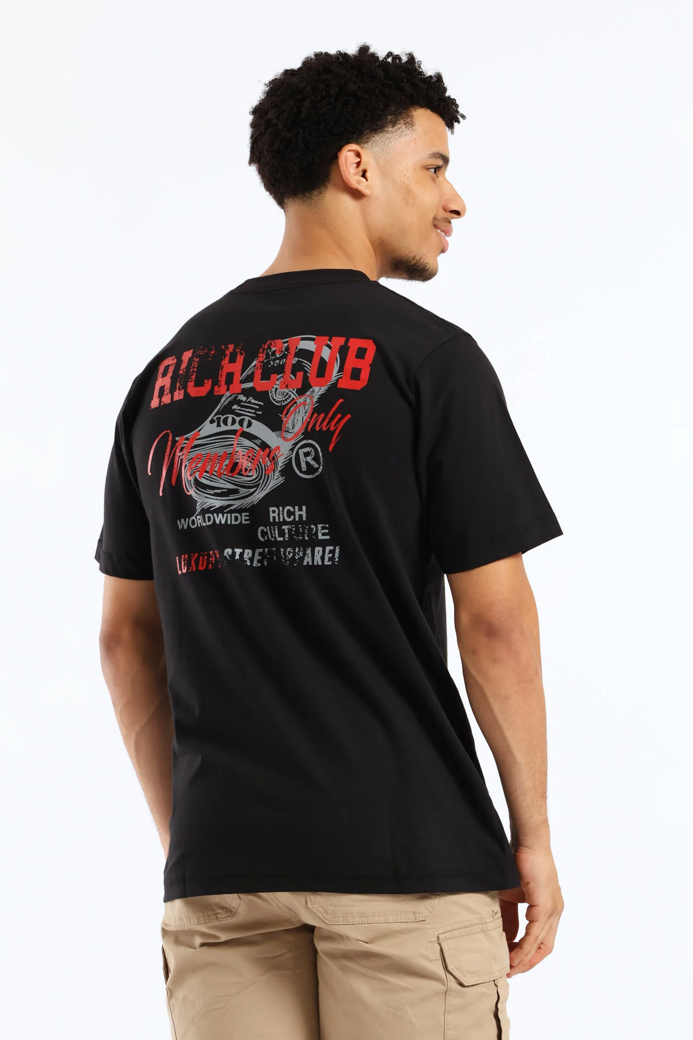 Money Print Front & Back Tee - Black - Image 5