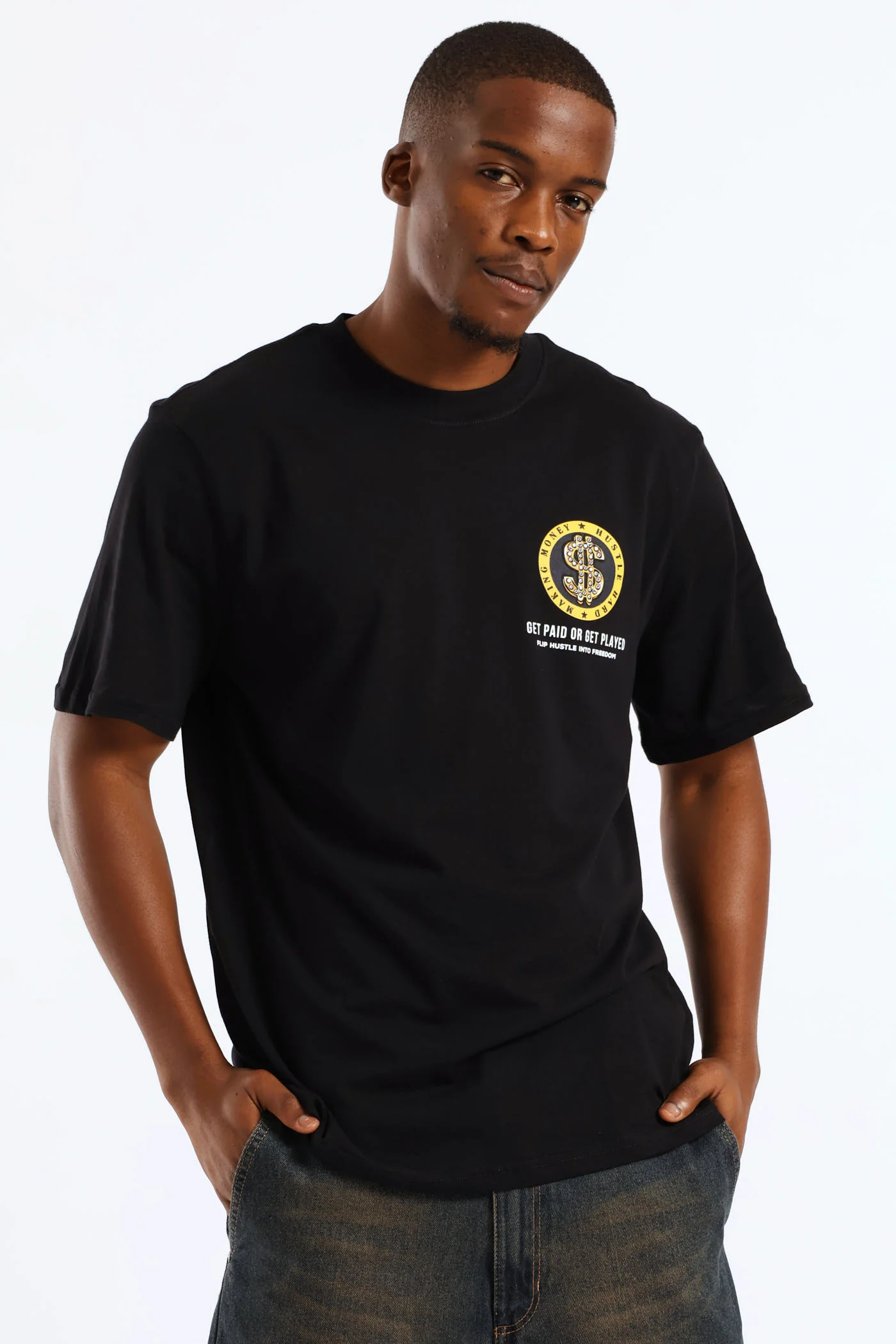 Money Print Tee - Black - Image 3