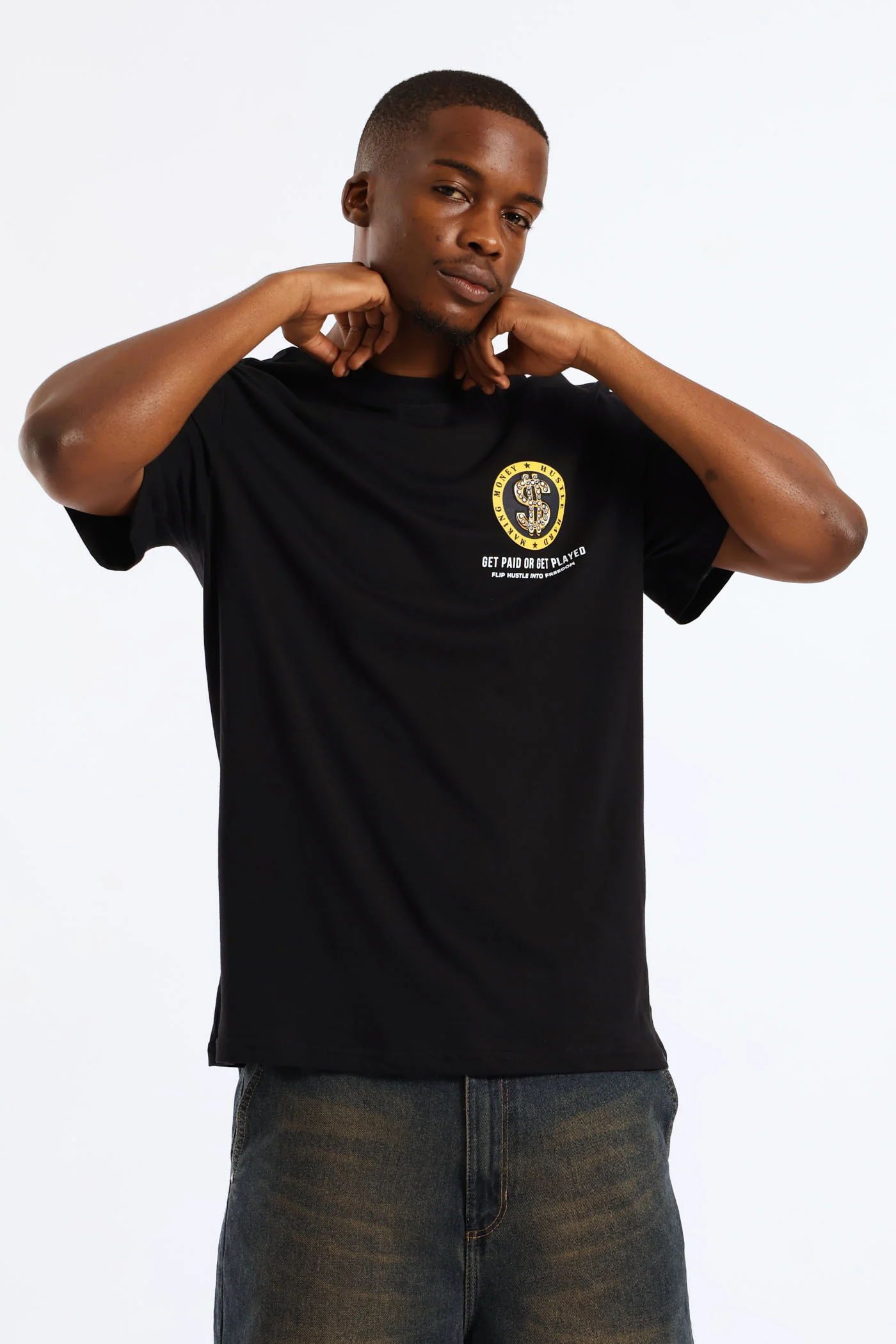 Money Print Tee - Black - Image 6