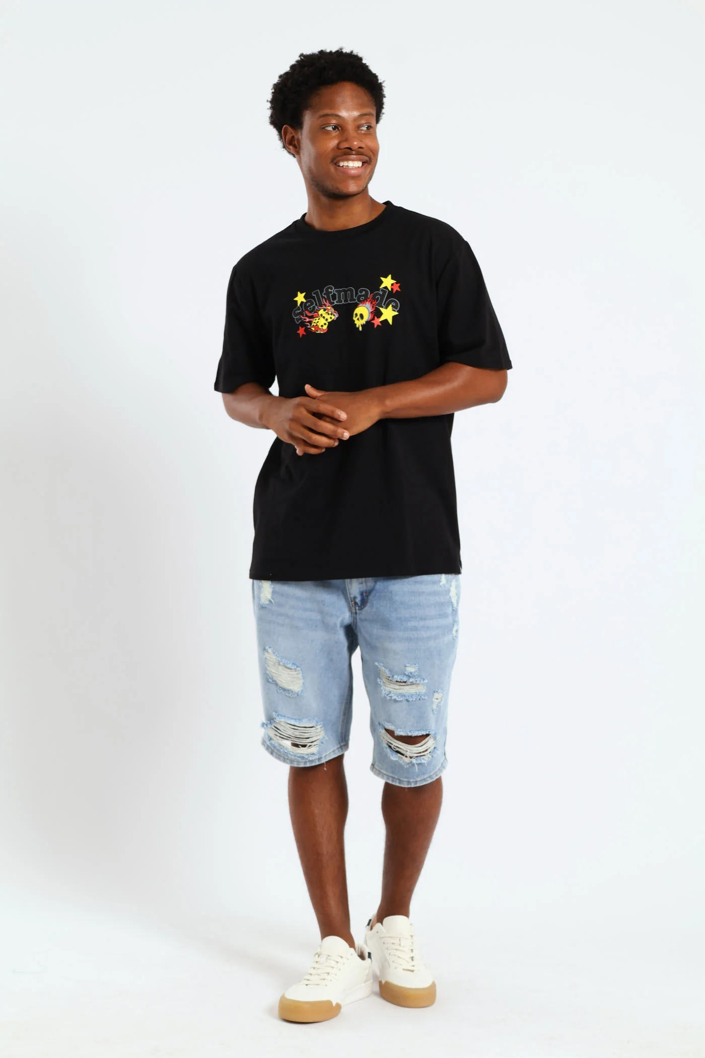 Money Skull Back & Front Print Tee - Black - Image 2