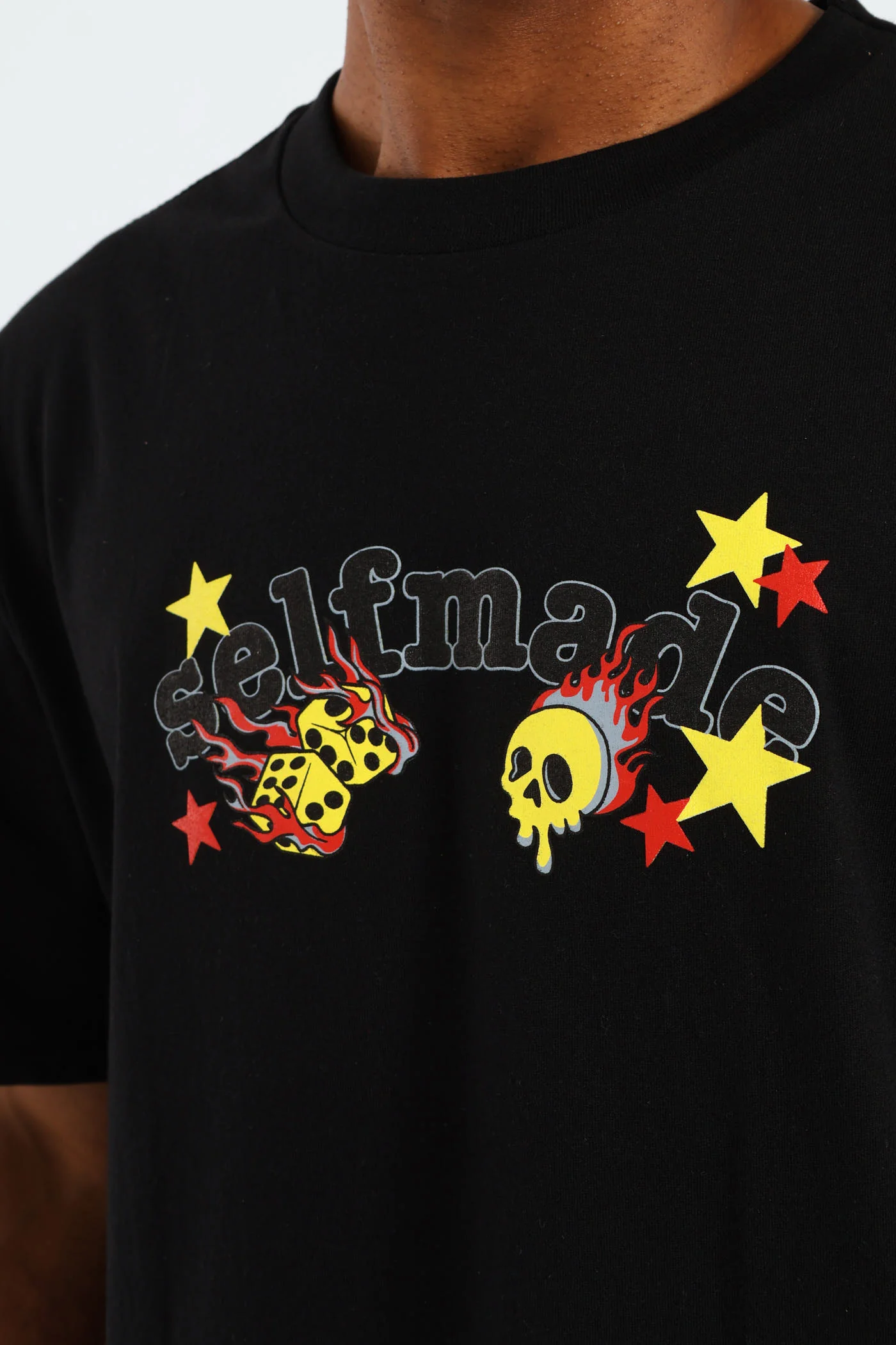 Money Skull Back & Front Print Tee - Black - Image 5