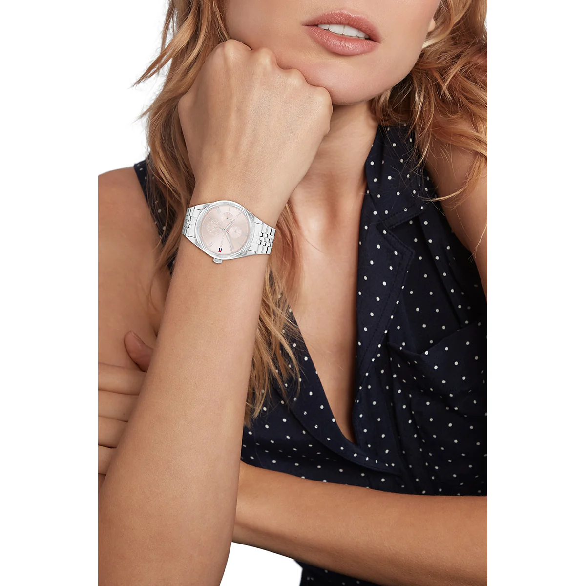 Monica Stainless Steel Case & Bracelet With Blush Dial Watch - Silver - Image 2