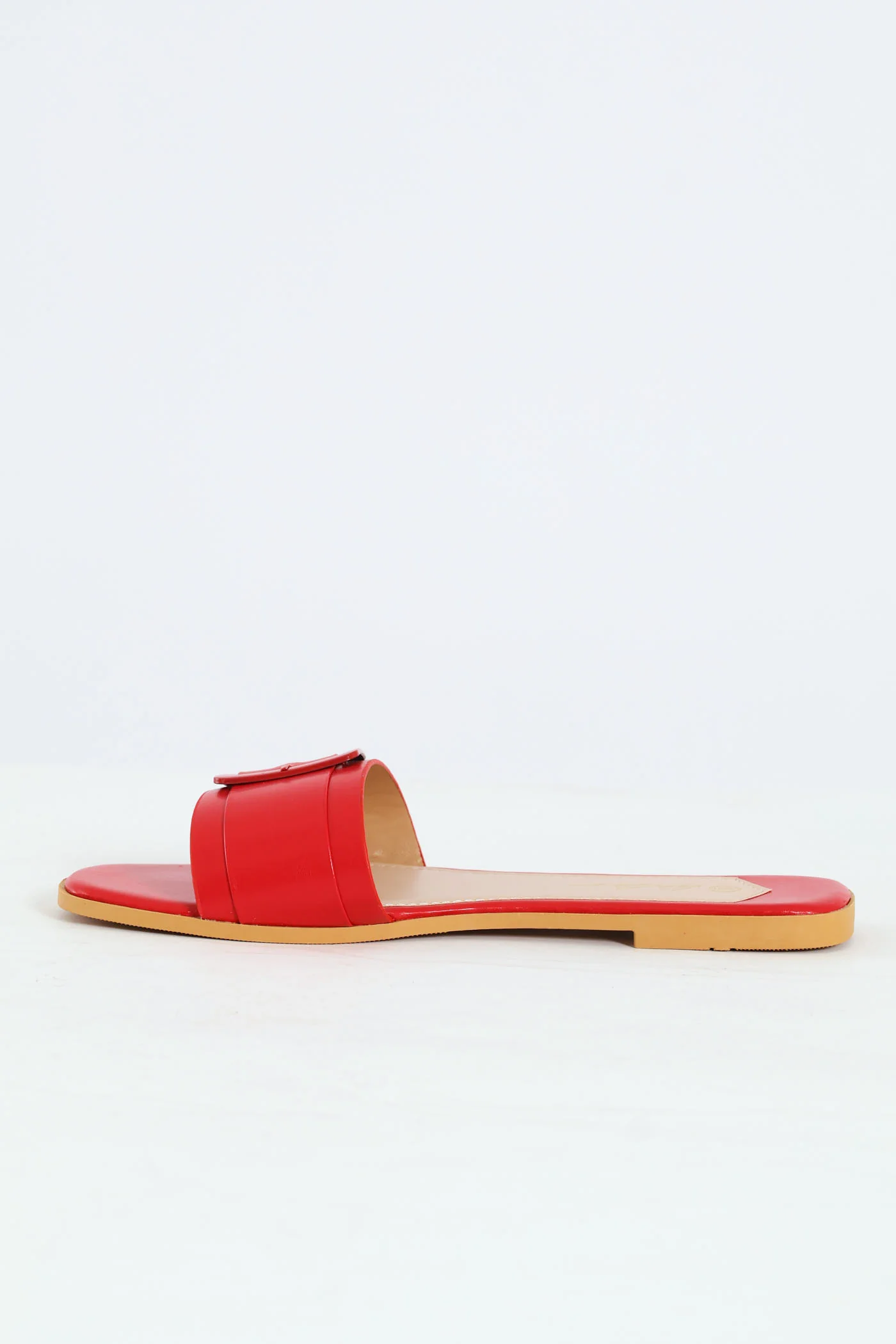 Monochrome Square Trim Sandal - Red - Image 3