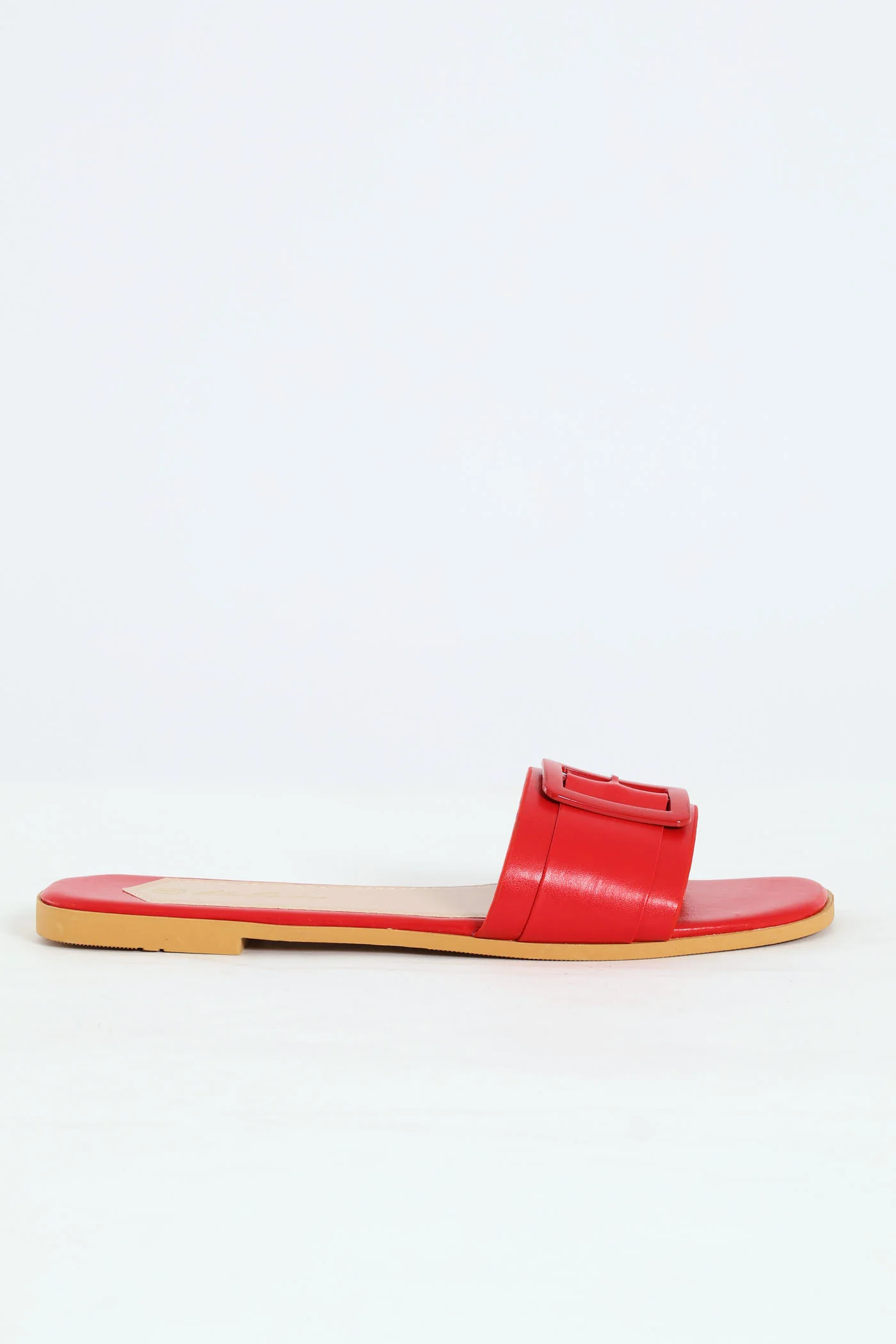 Monochrome Square Trim Sandal - Red - Image 4
