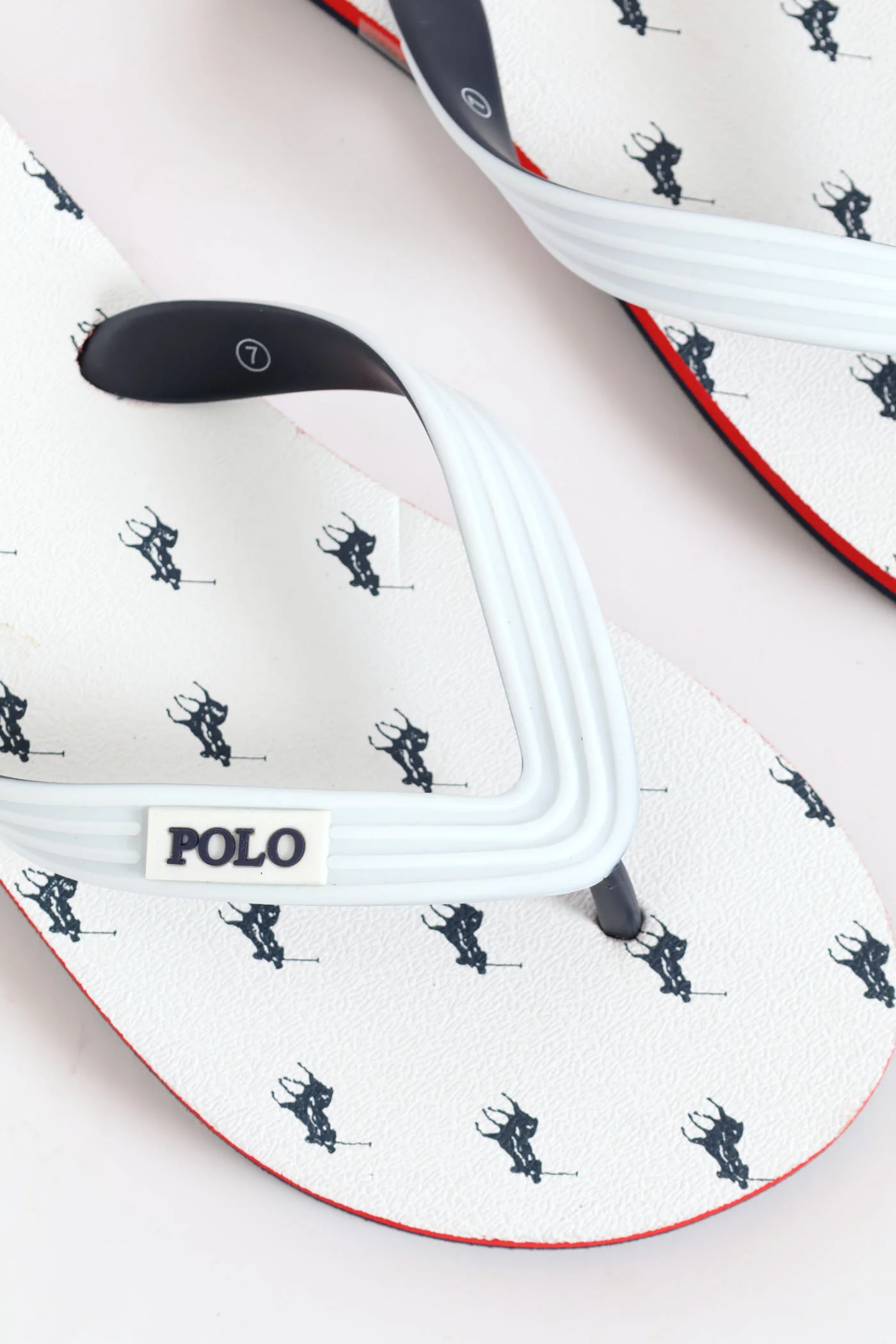 Monogram Flip Flop - White/Navy - Image 3