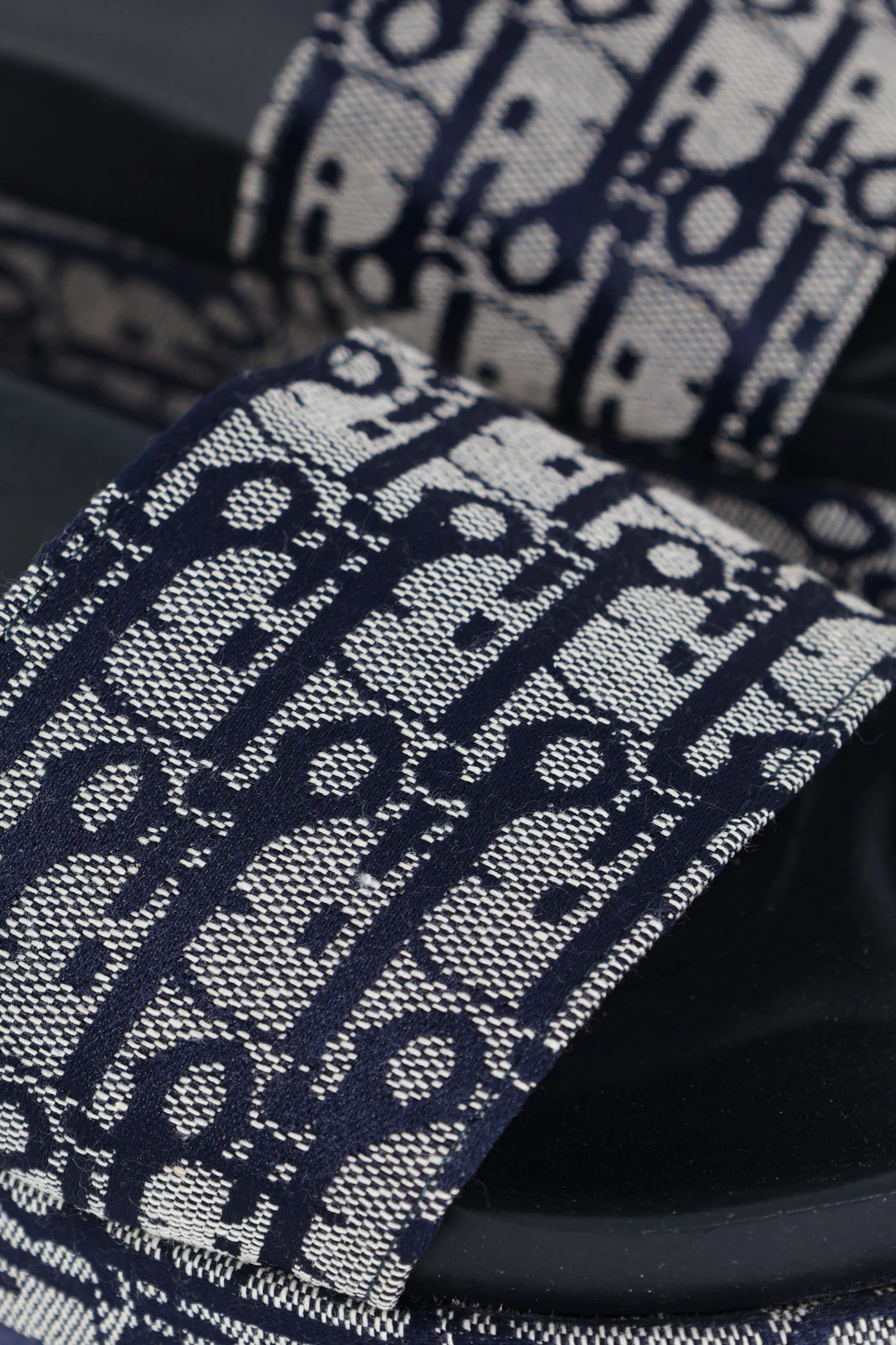 Monogram Printed Canvas Flatform Slide Sandal - Navy - Image 2
