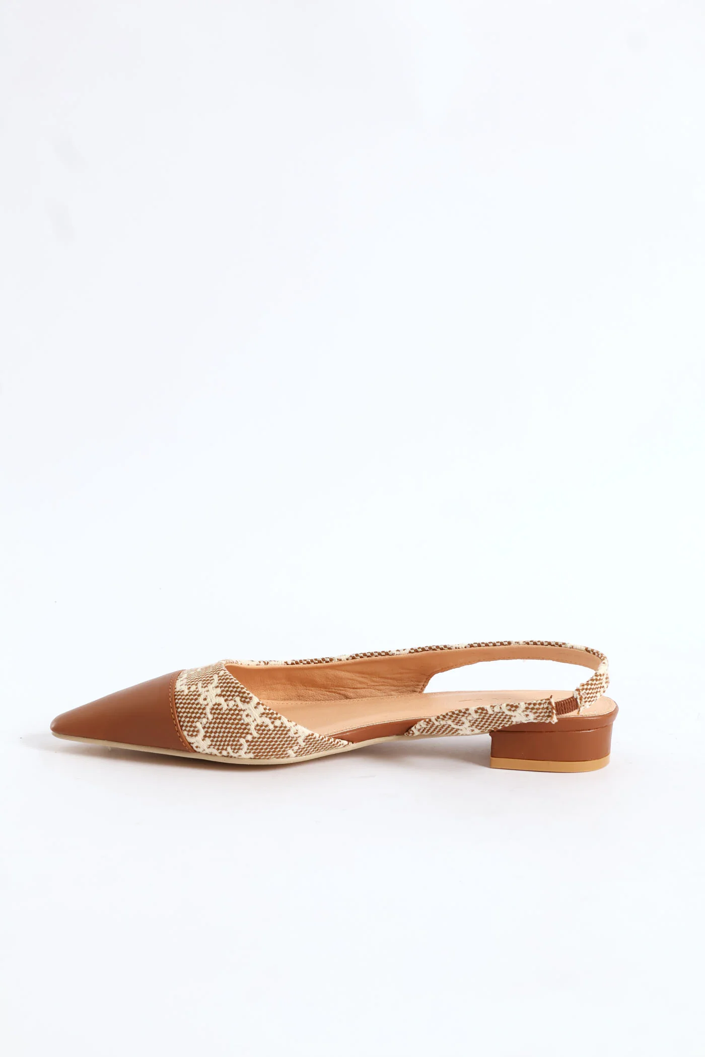 Monogram Toe Cap Slingback - Taupe - Image 4