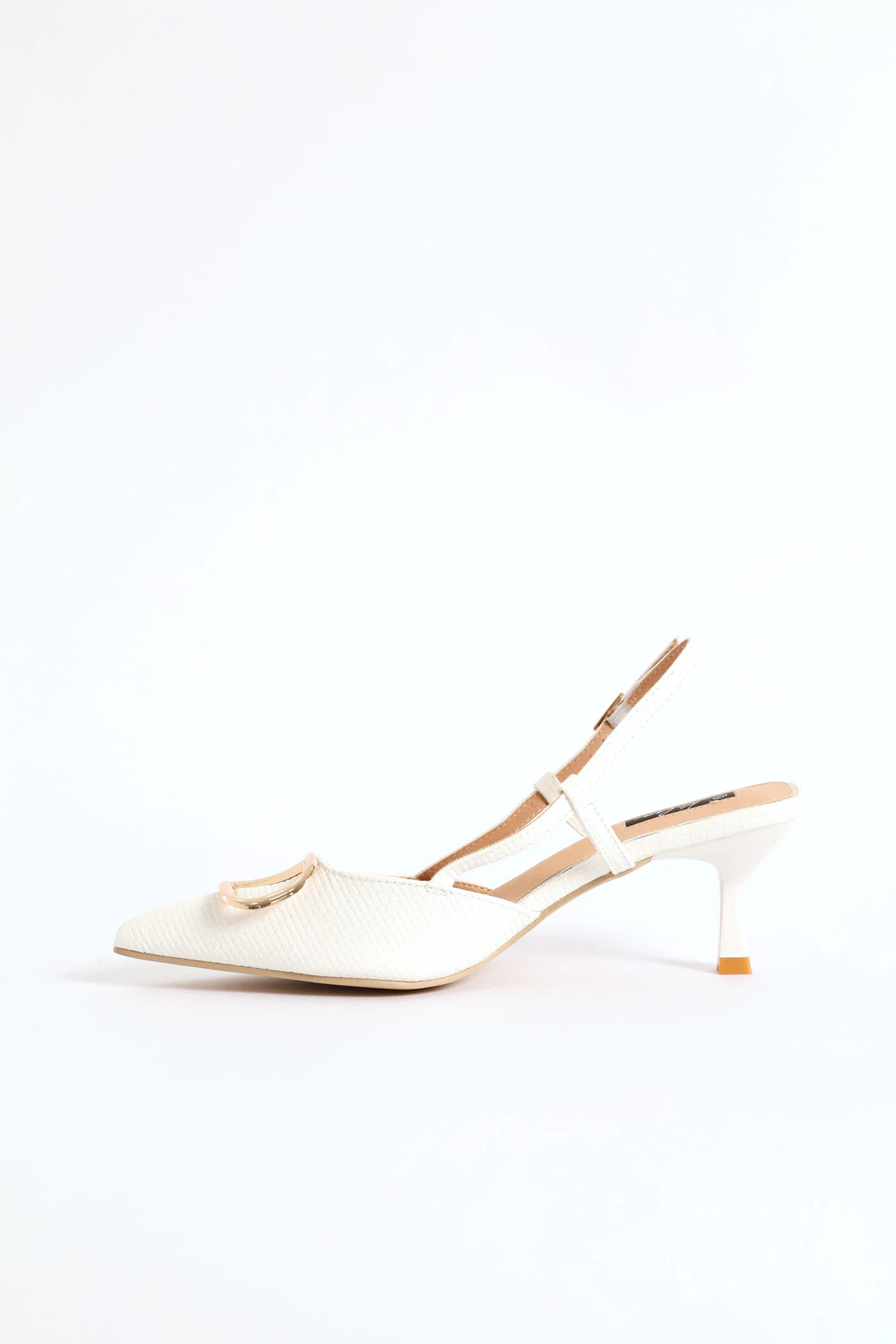 Monogram Weave Square Vamp Slingback Heel - White - Image 4