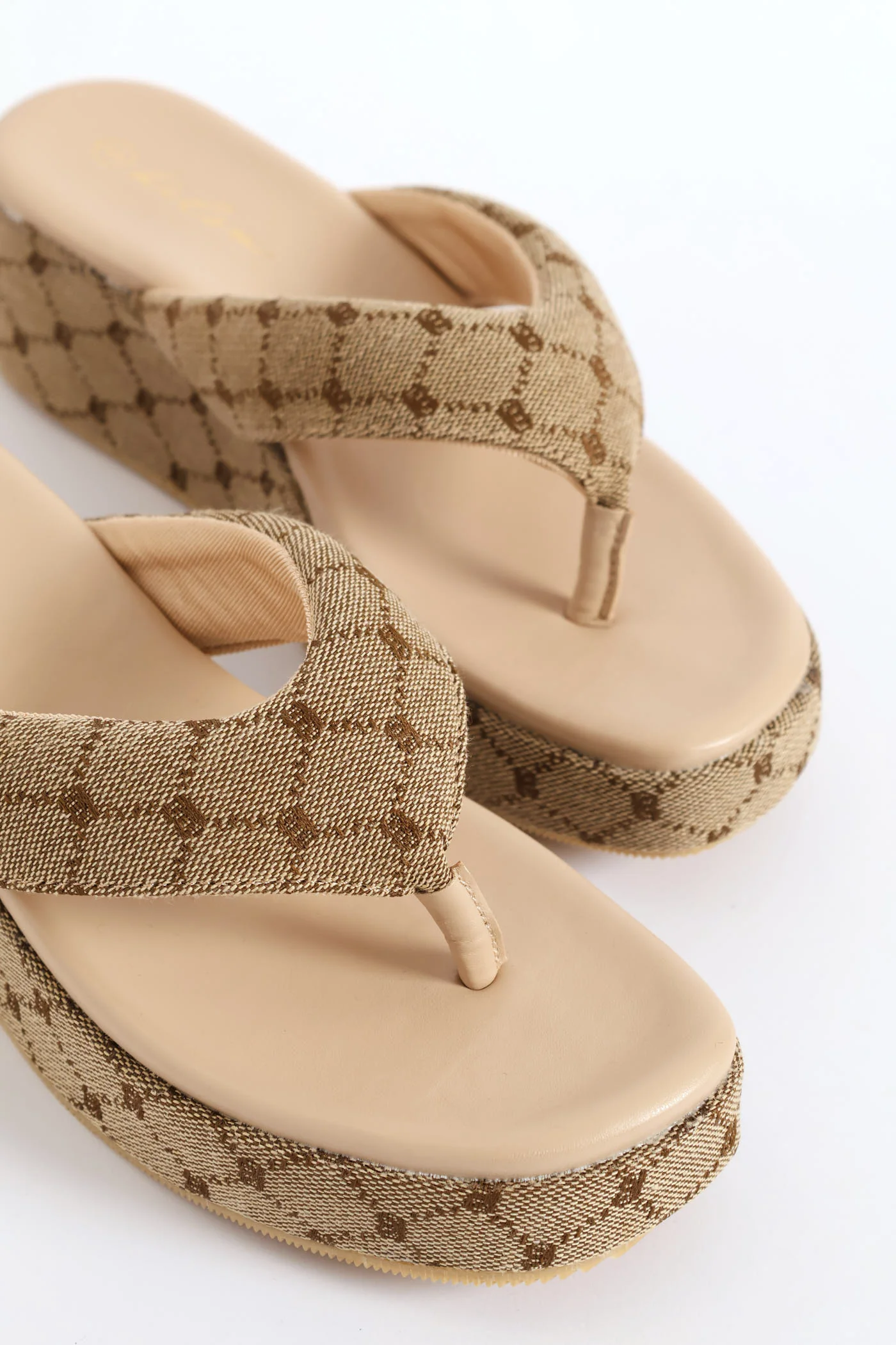 Monogram Wedged Thong Sandal - Natural - Image 4
