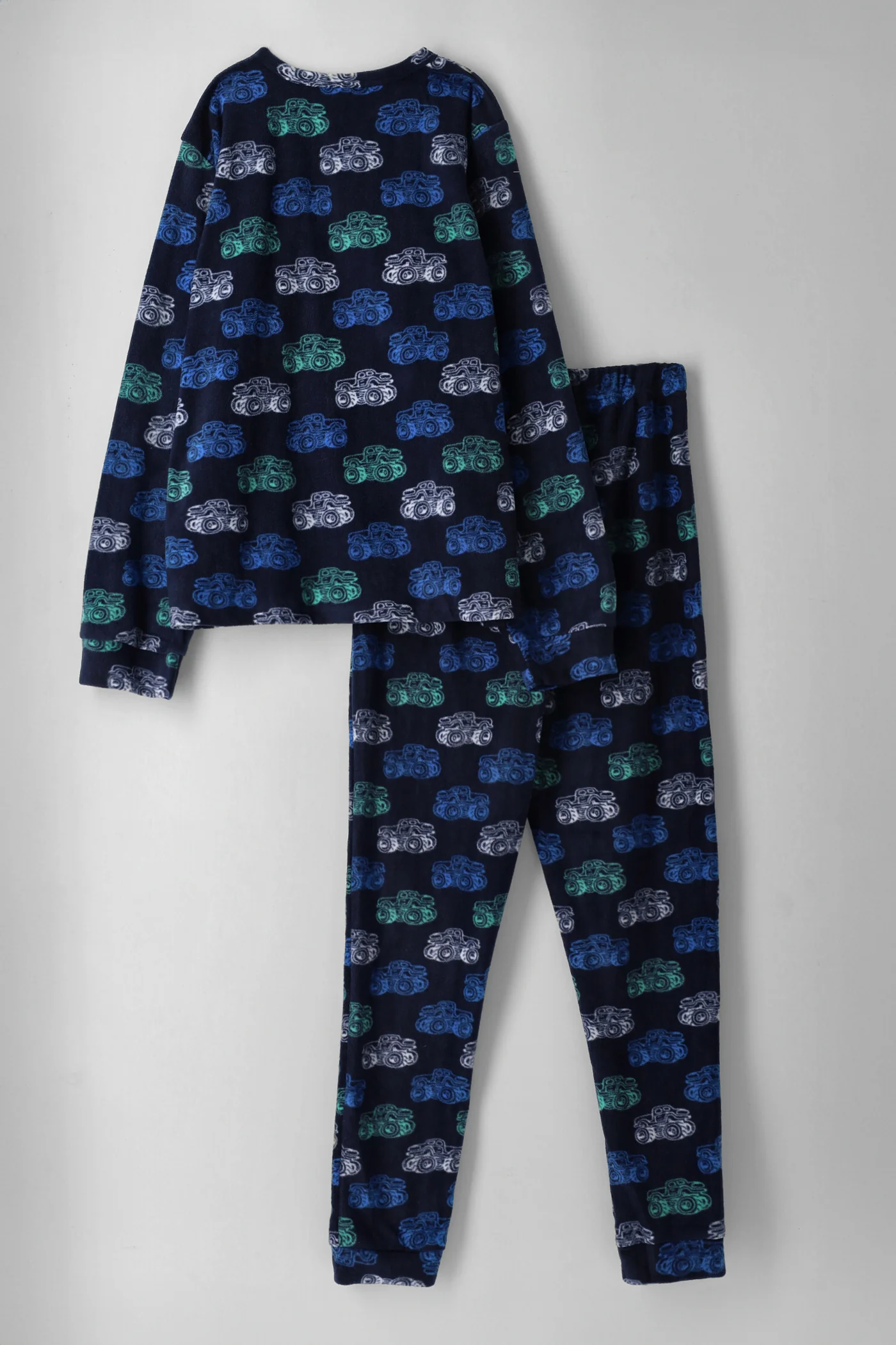 Monster Truck Print Sleep Set - Navy - Image 2