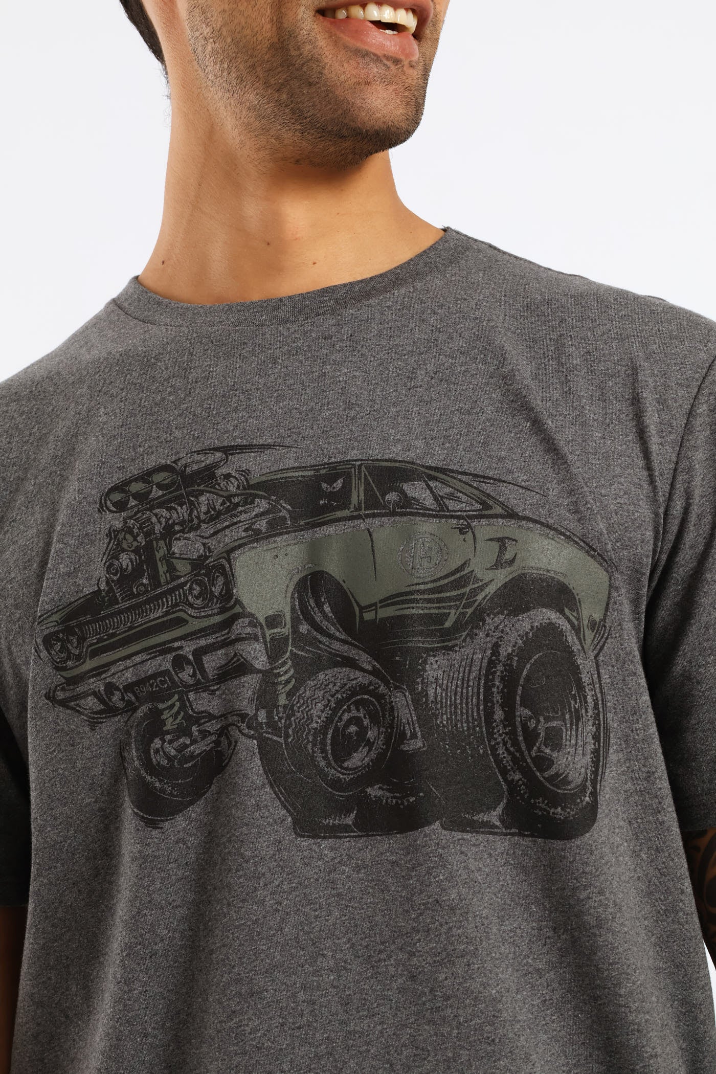 Monster Truck Tee - Charcoal Melange - Image 2