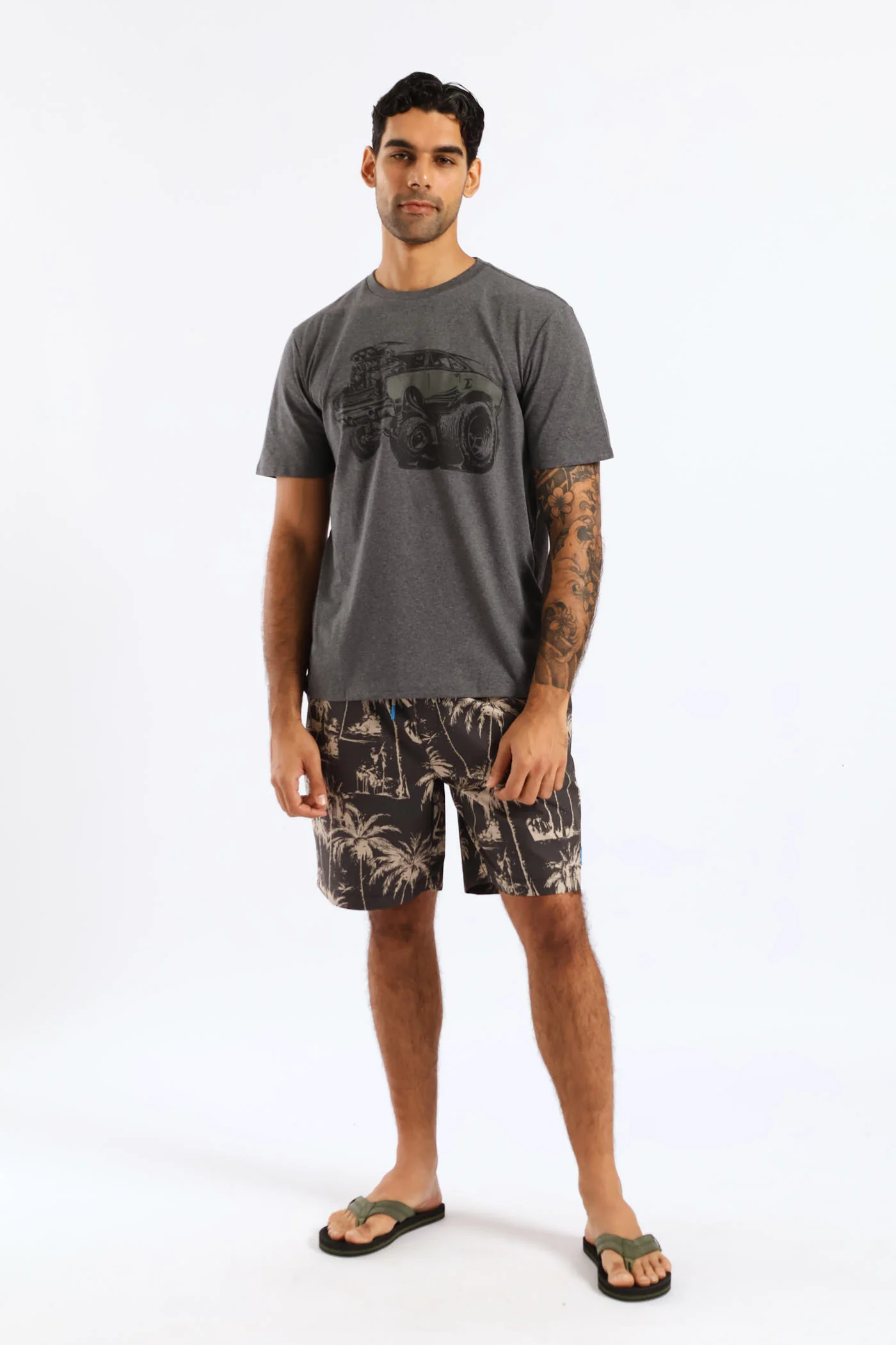 Monster Truck Tee - Charcoal Melange - Image 3