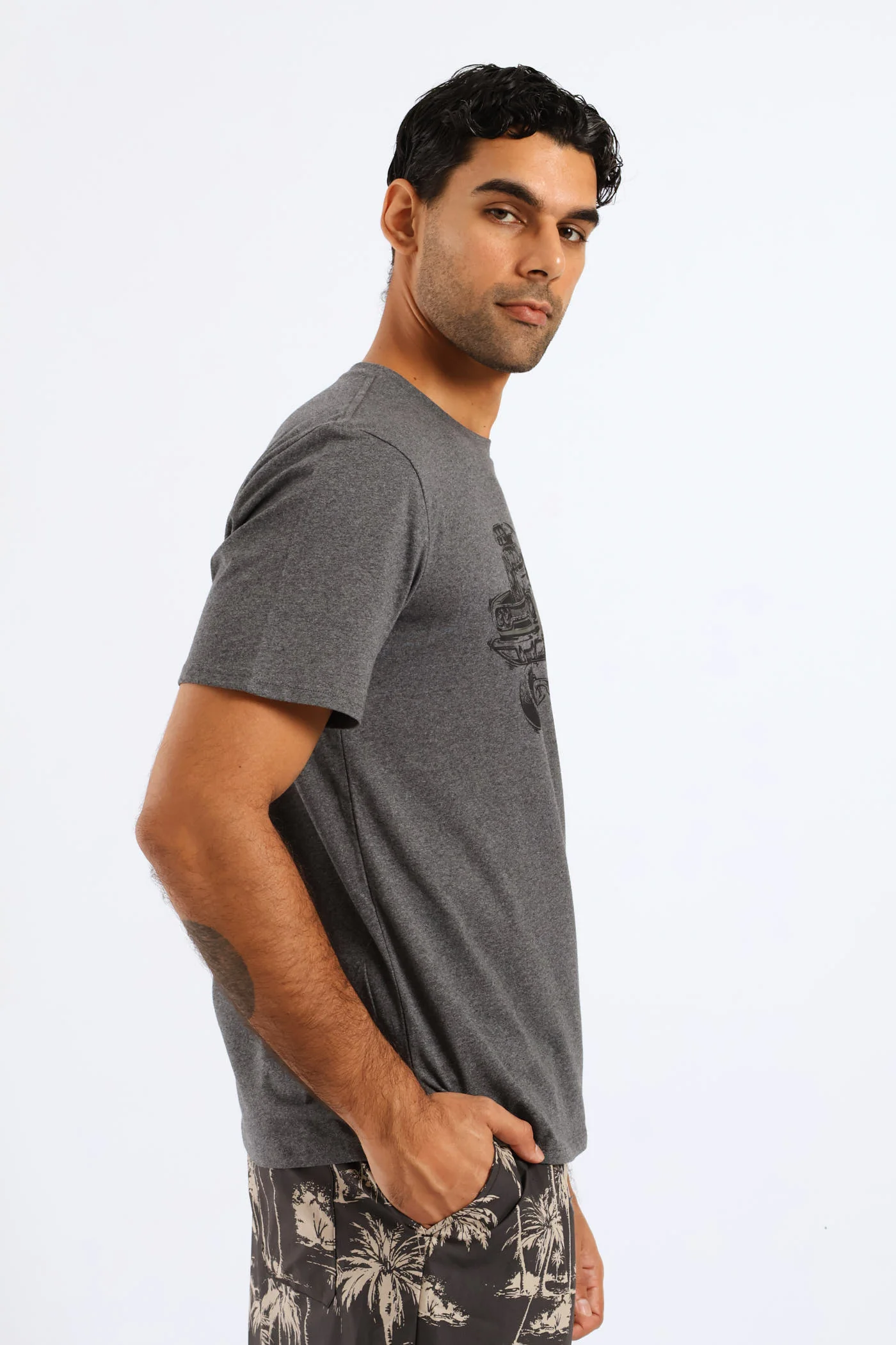Monster Truck Tee - Charcoal Melange - Image 4