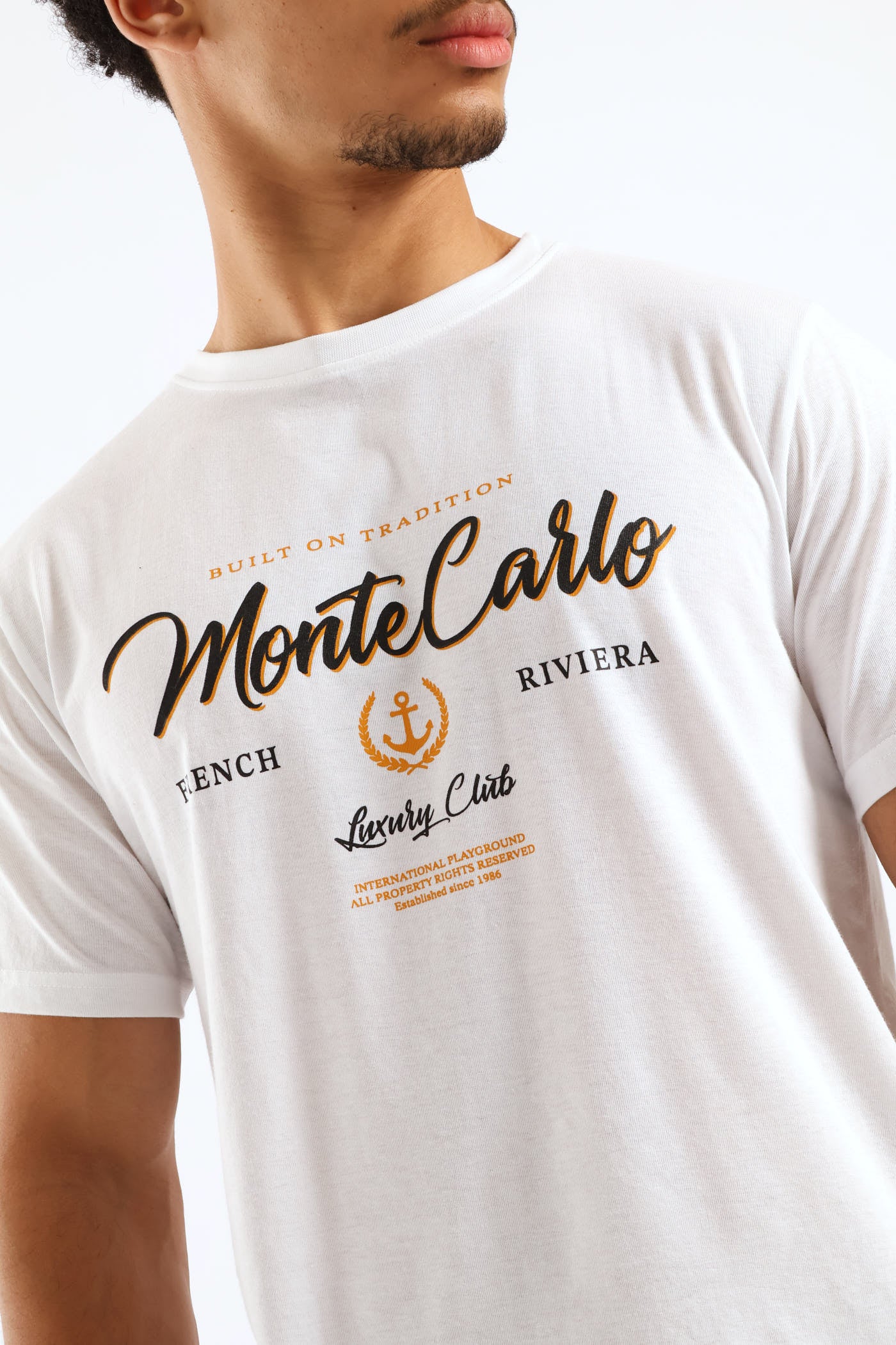 Monte Carlo Basic Print Tee - White - Image 2