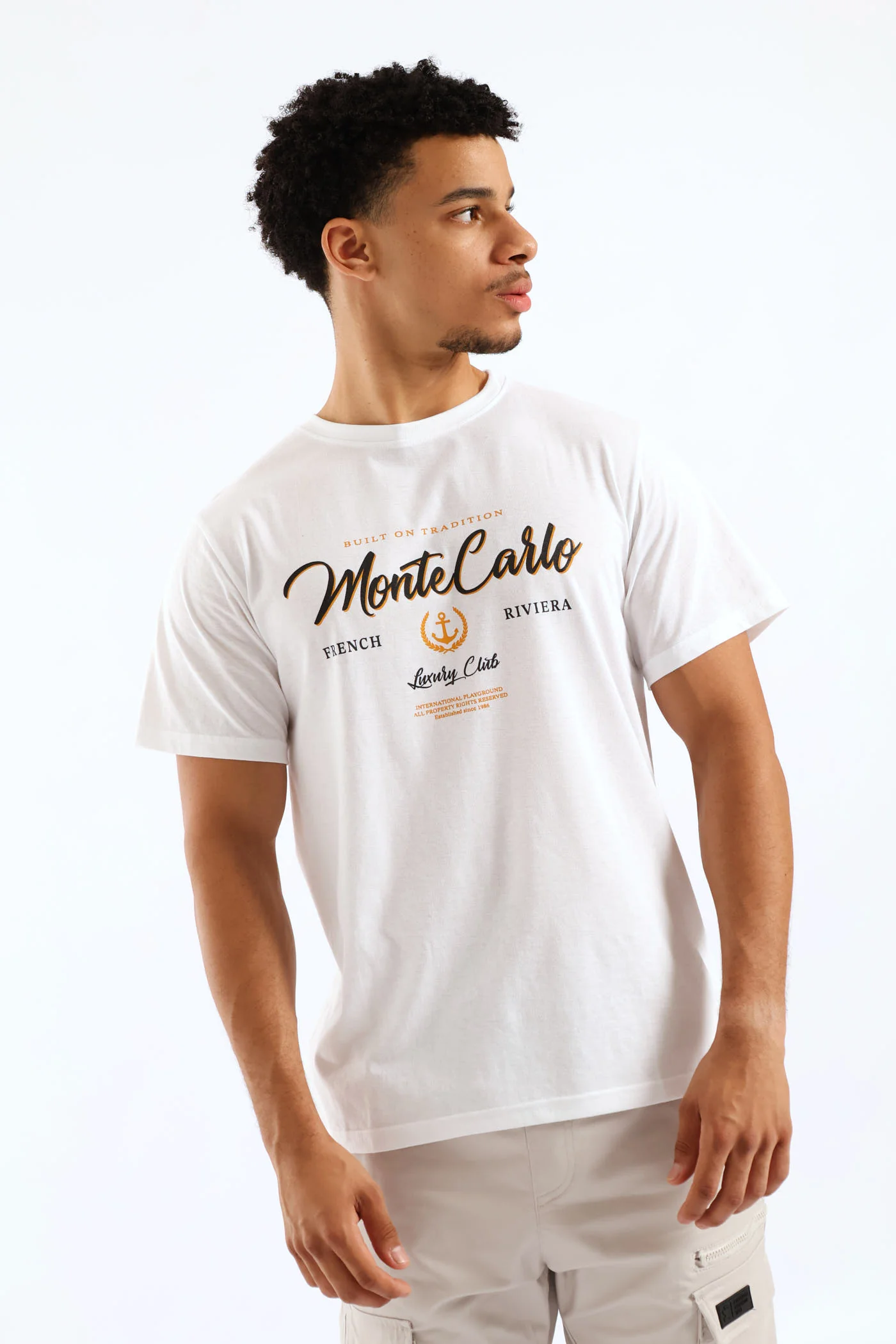 Monte Carlo Basic Print Tee - White - Image 3