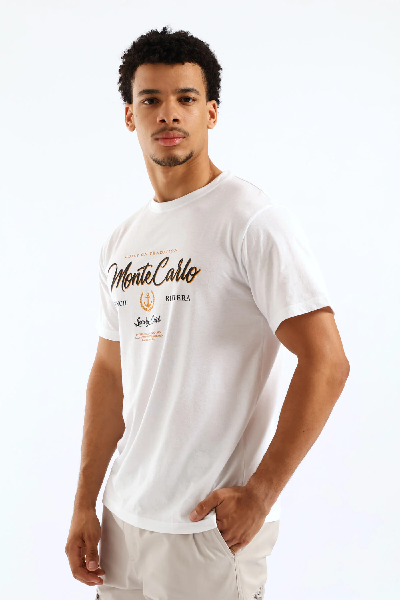 Monte Carlo Basic Print Tee - White - Image 4