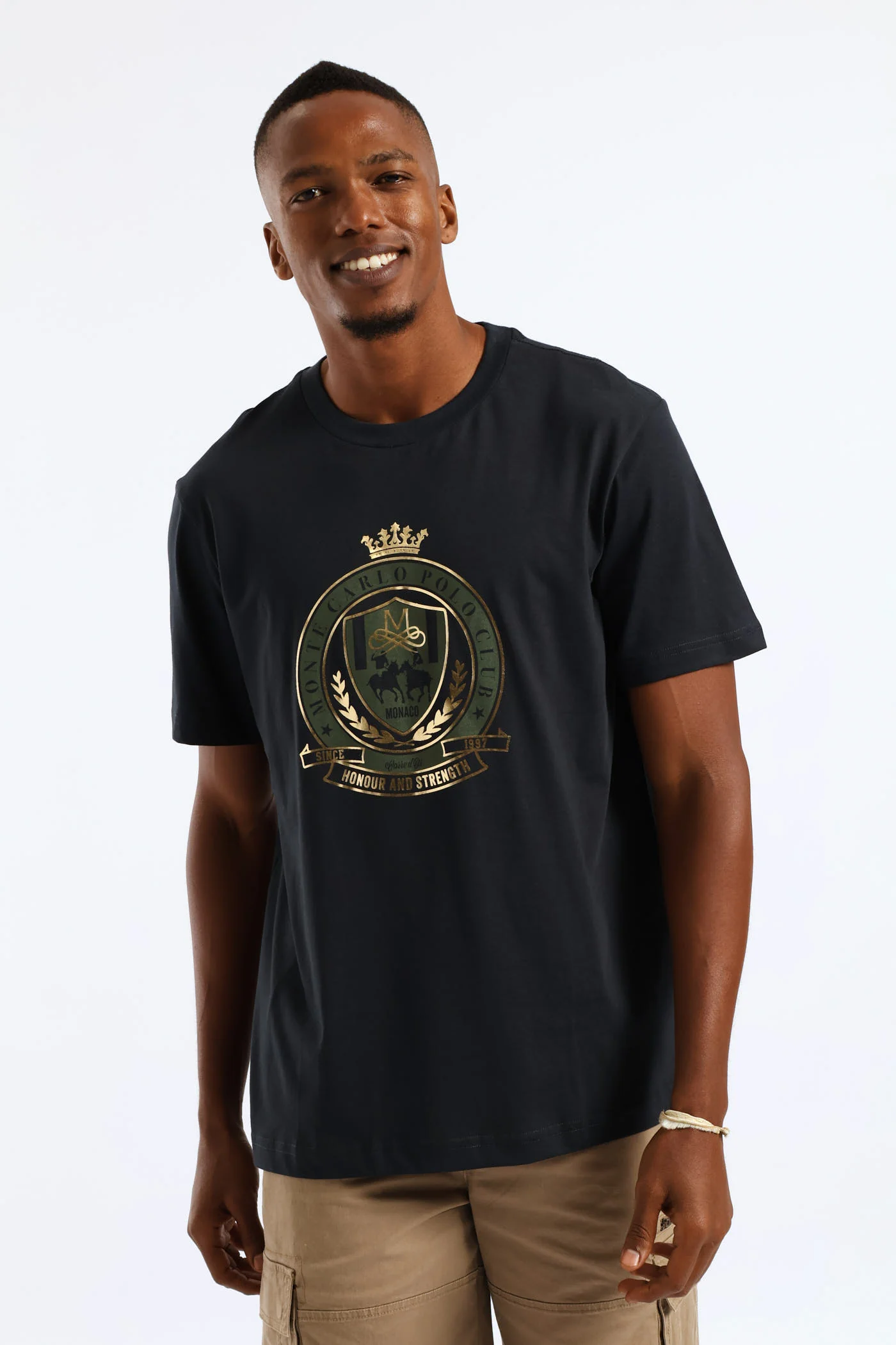 Monte Carlo Polo Club Metallic Tee - Navy - Image 3