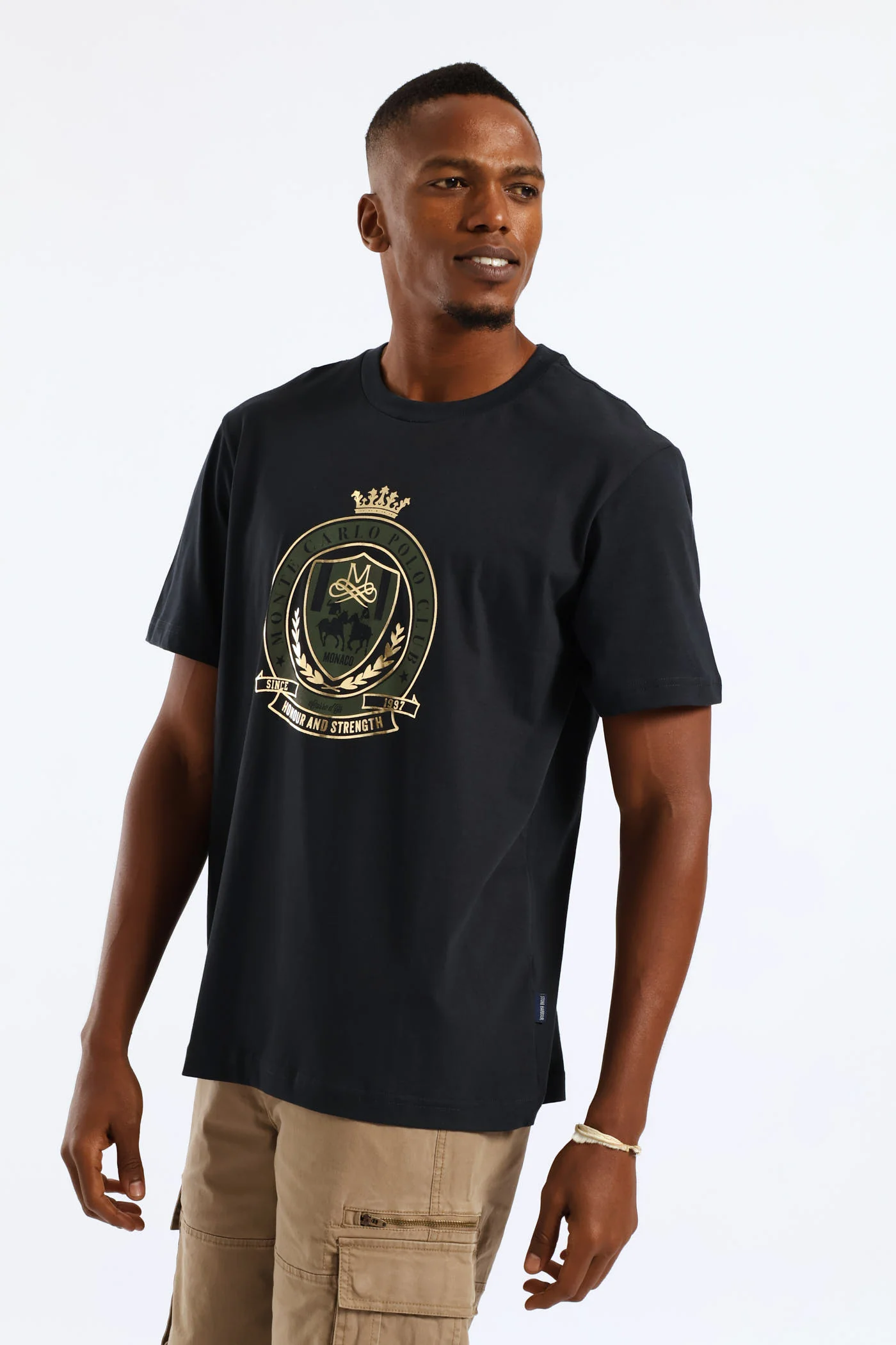 Monte Carlo Polo Club Metallic Tee - Navy - Image 4