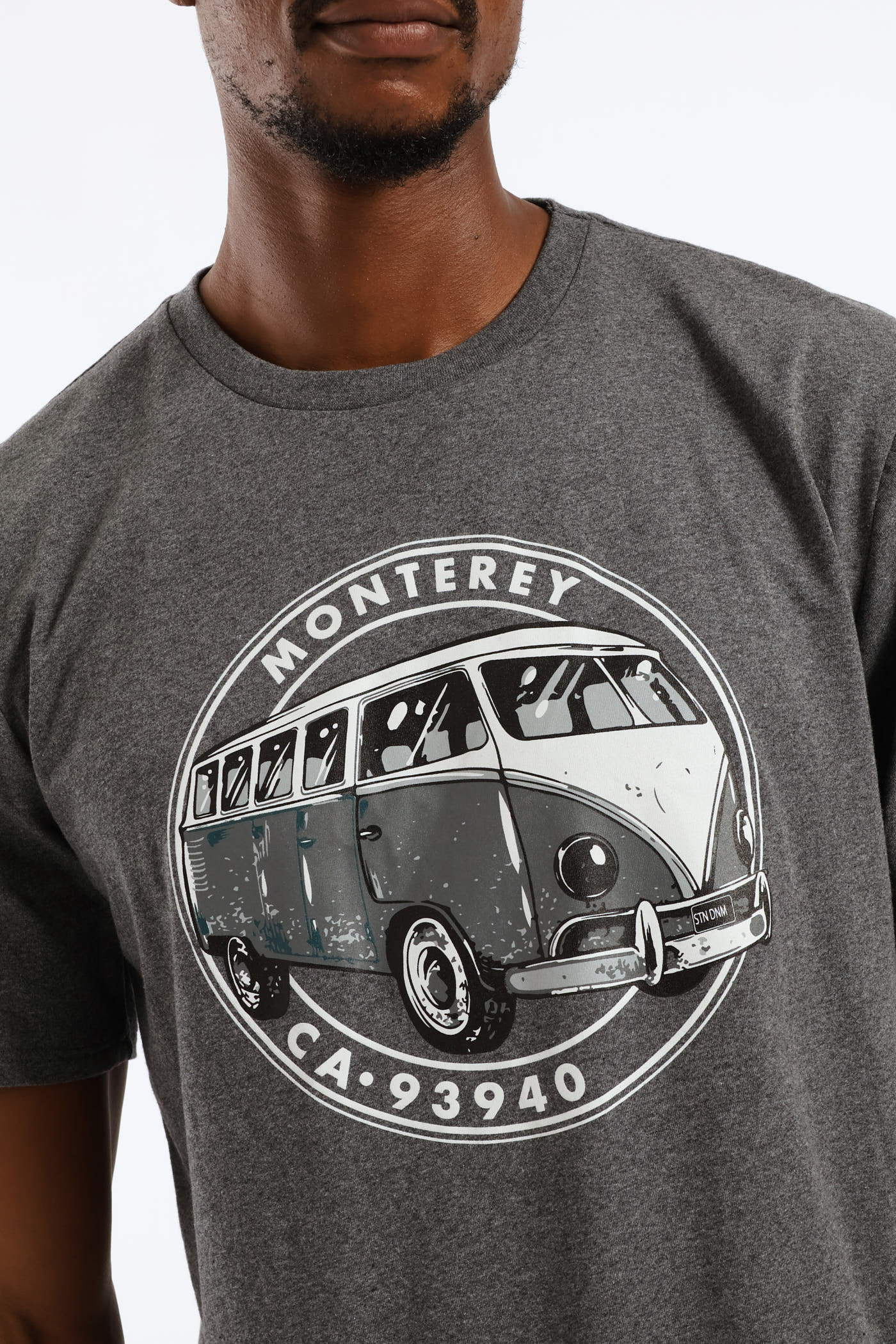 Monterey Camper Van Tee - Charcoal Melange - Image 2