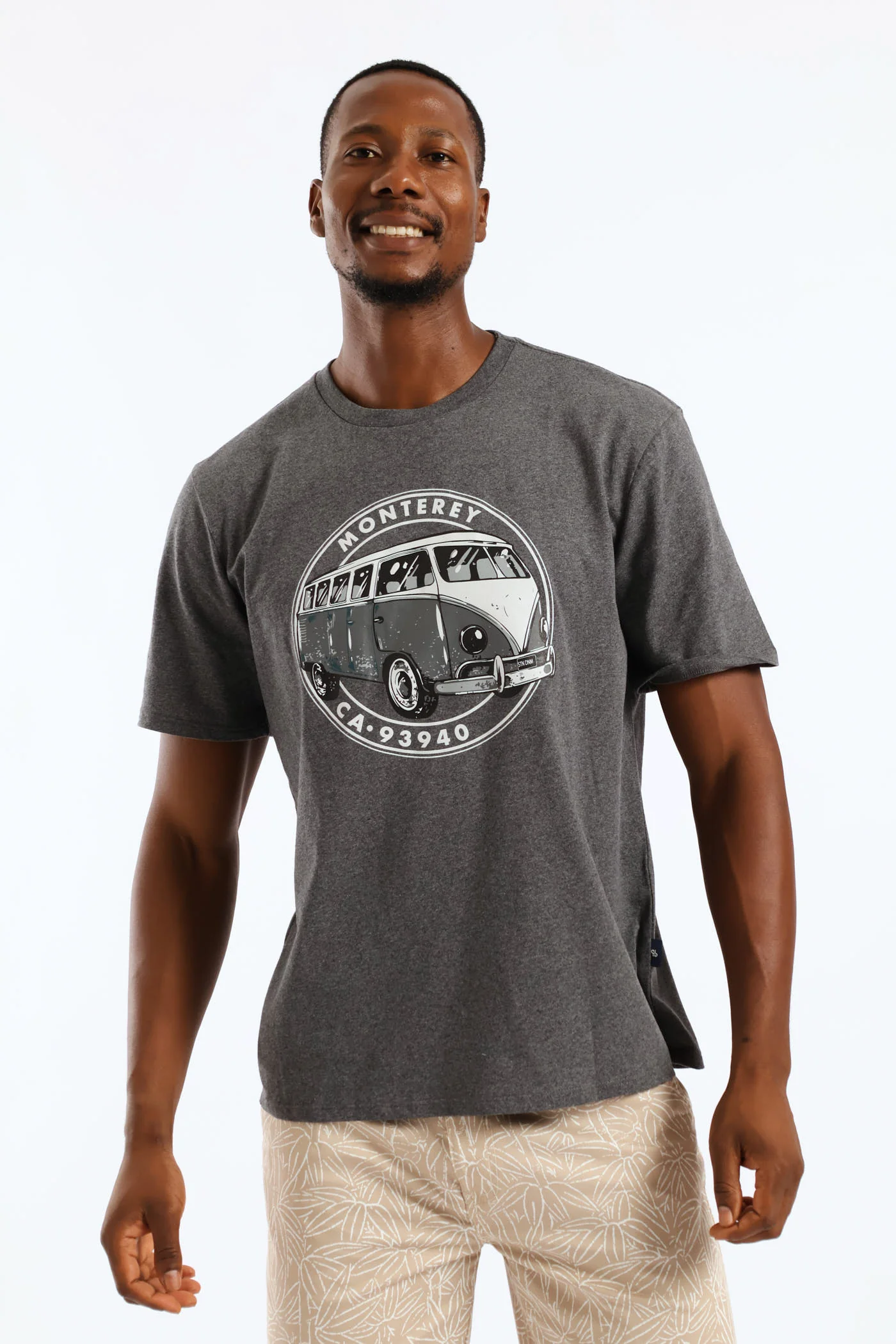 Monterey Camper Van Tee - Charcoal Melange - Image 3