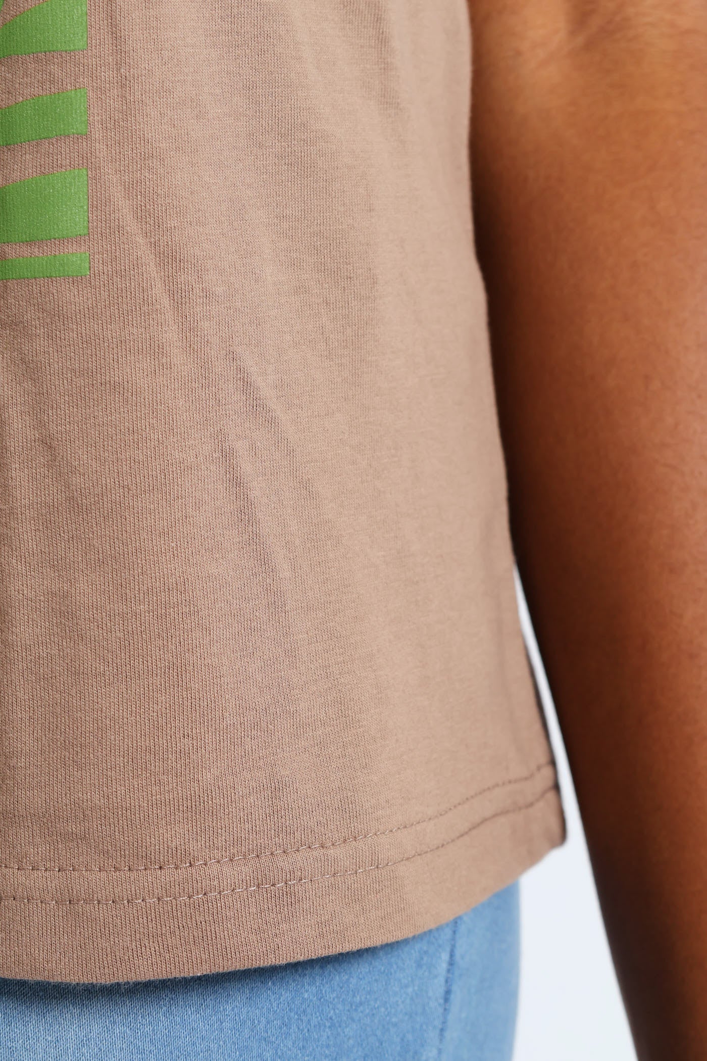 More Than Capable Foil Boxy Tee - Taupe - Image 5