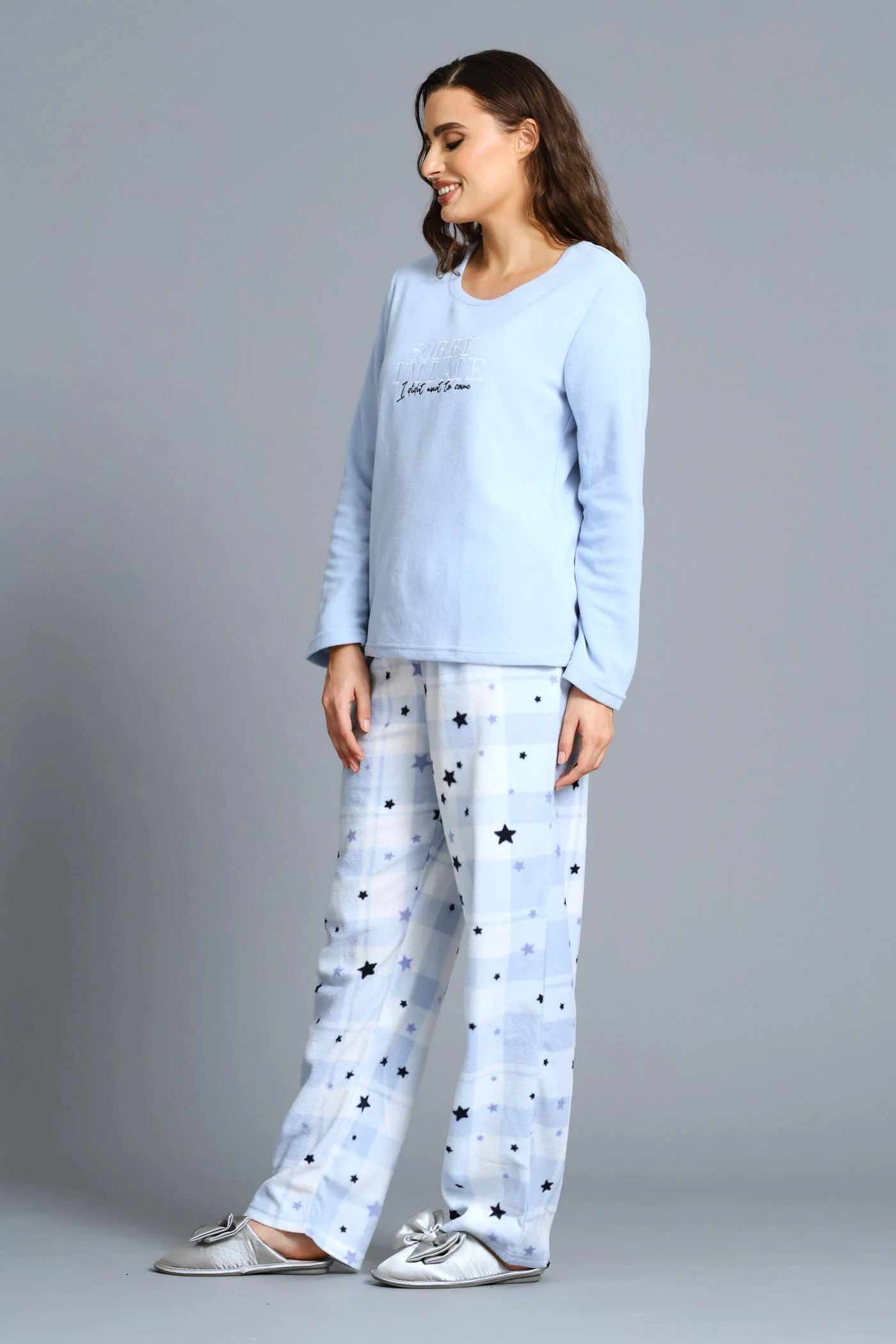 Mothers Day Sorry Im Late Polar Fleece Set - Blue - Image 6