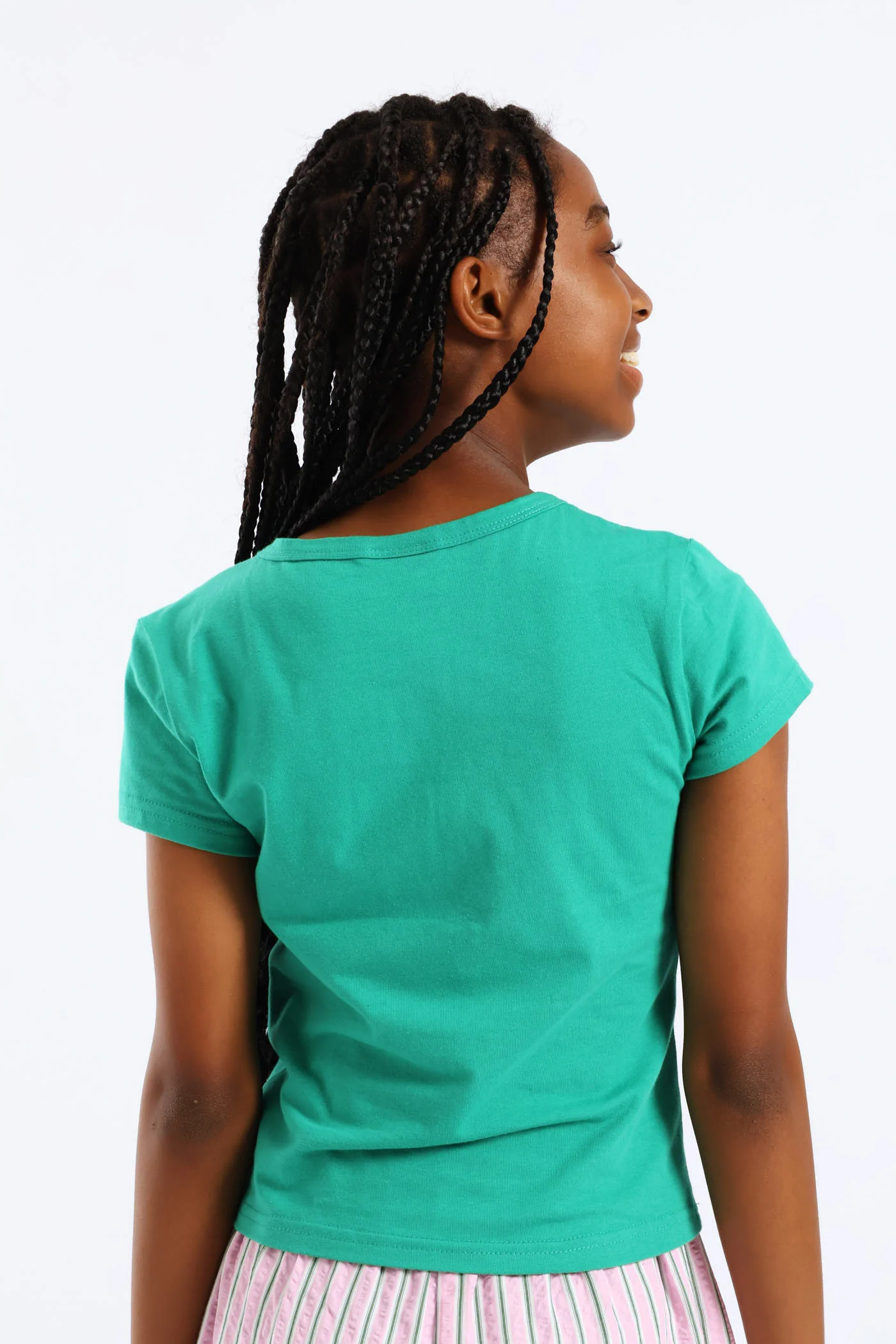 Girls Motorclub Fitted Tee - Green - Image 9