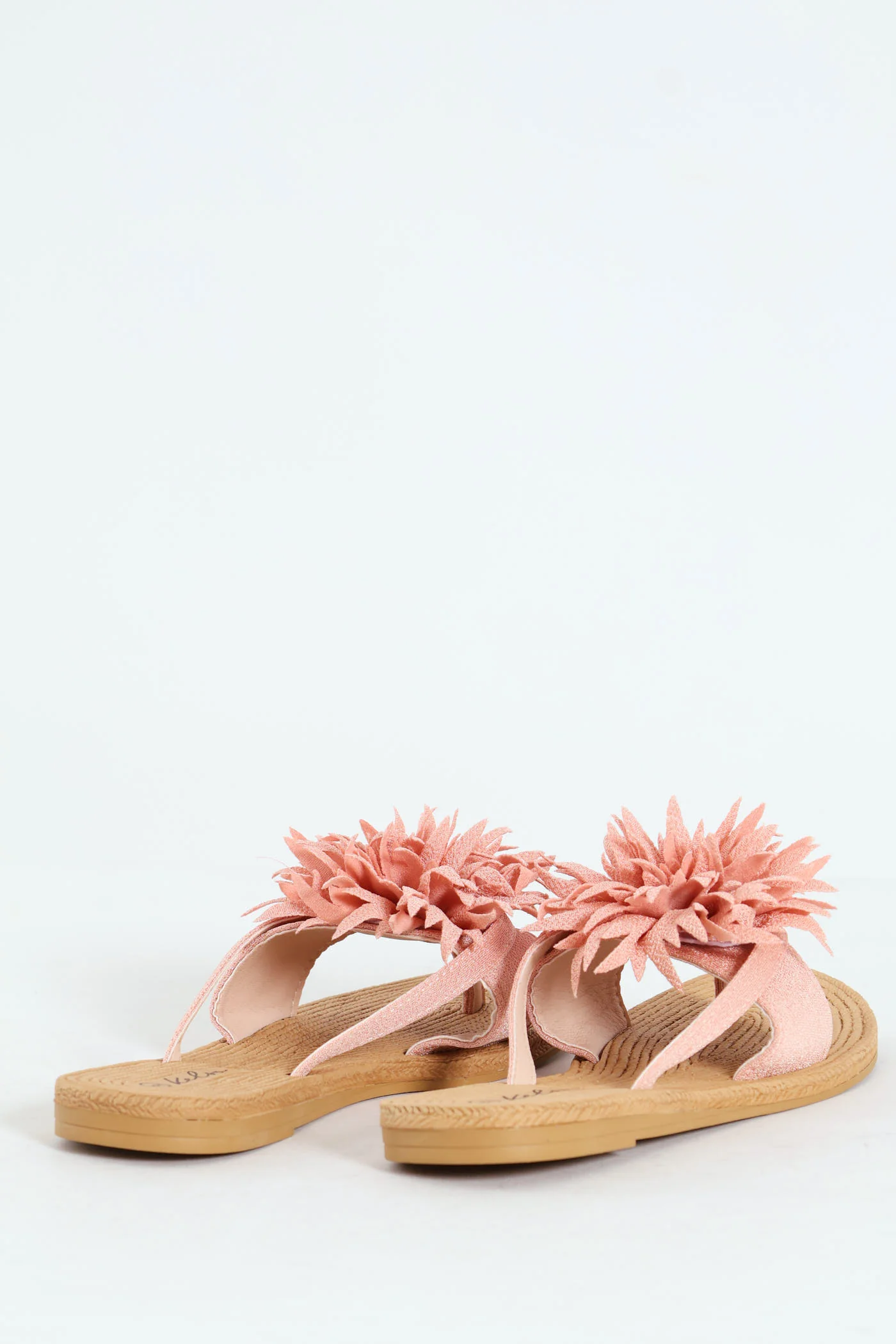 Moulded Thick Strap Mule With Flower Detail - Blush - Image 3