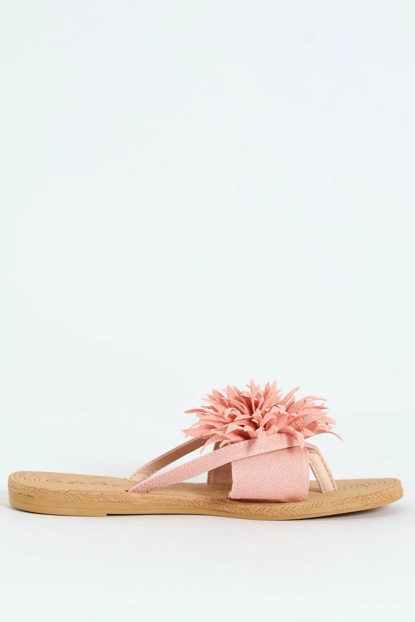 Moulded Thick Strap Mule With Flower Detail - Blush - Image 4