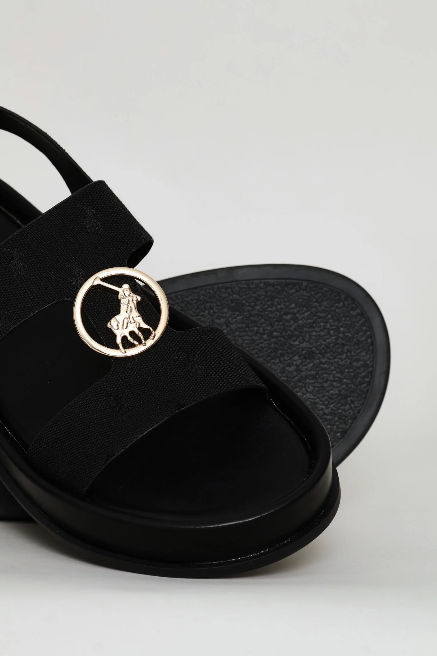 Moulded Unit Trim Twill Sandal - Black - Image 2