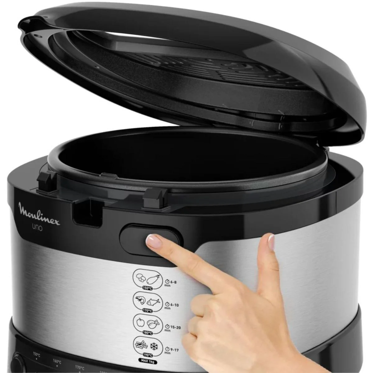 Moulinex Uno M Fixed Bowl Stainless Steel Deep Fryer - Silver - Image 3