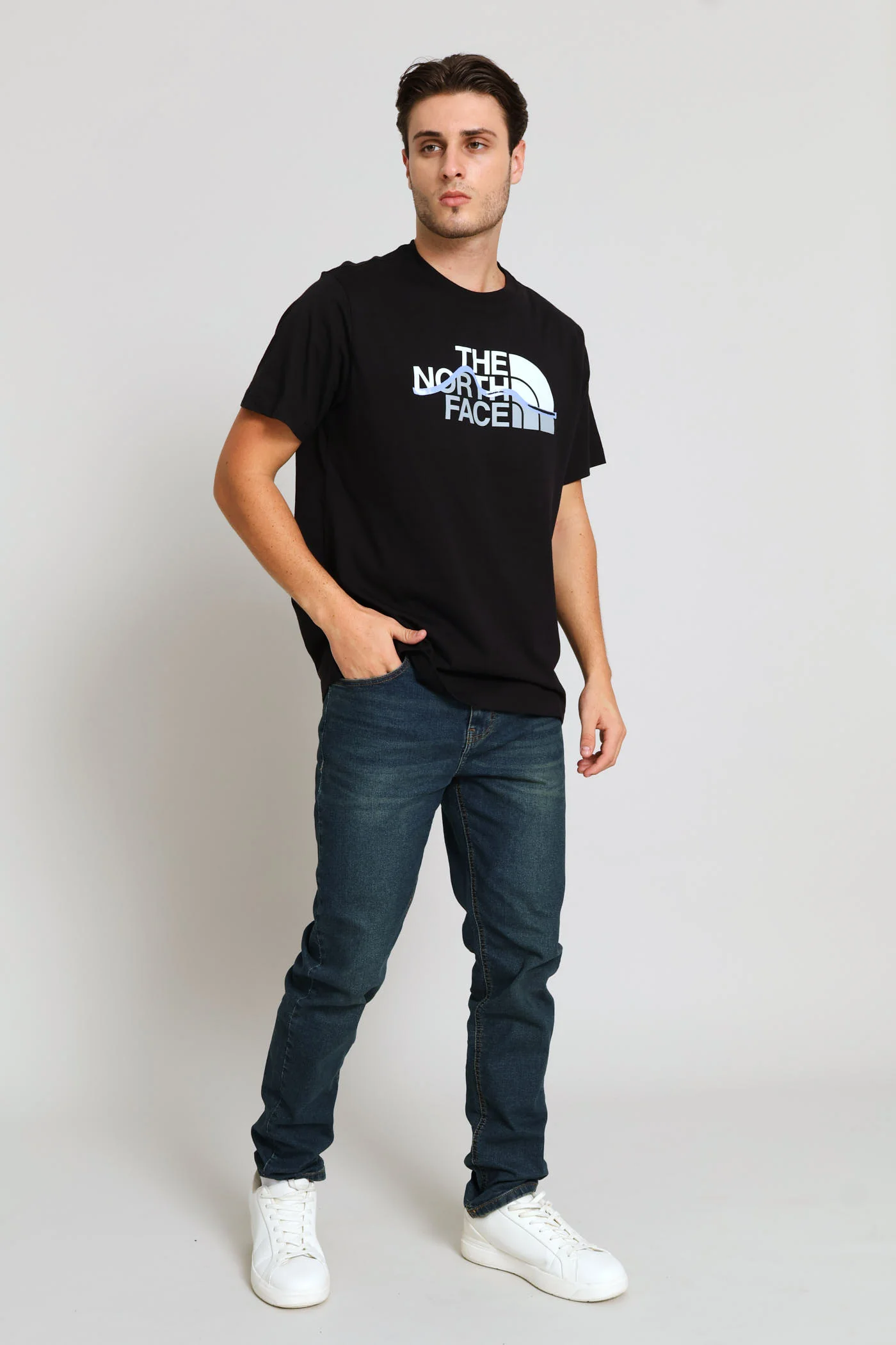 Mountain Line Graphic Regular Tee - Black - Image 5