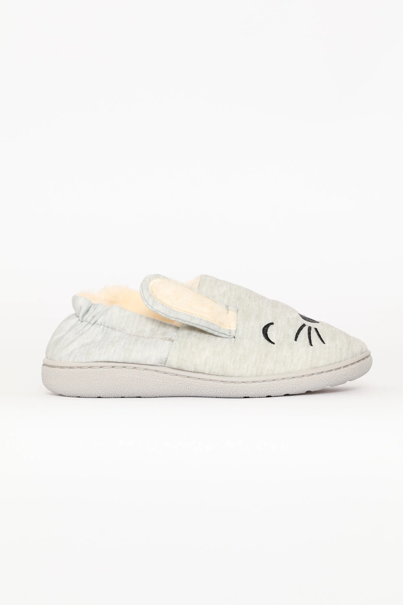 Mouse Full Closed Novelty Slipper - Light Grey - Image 2