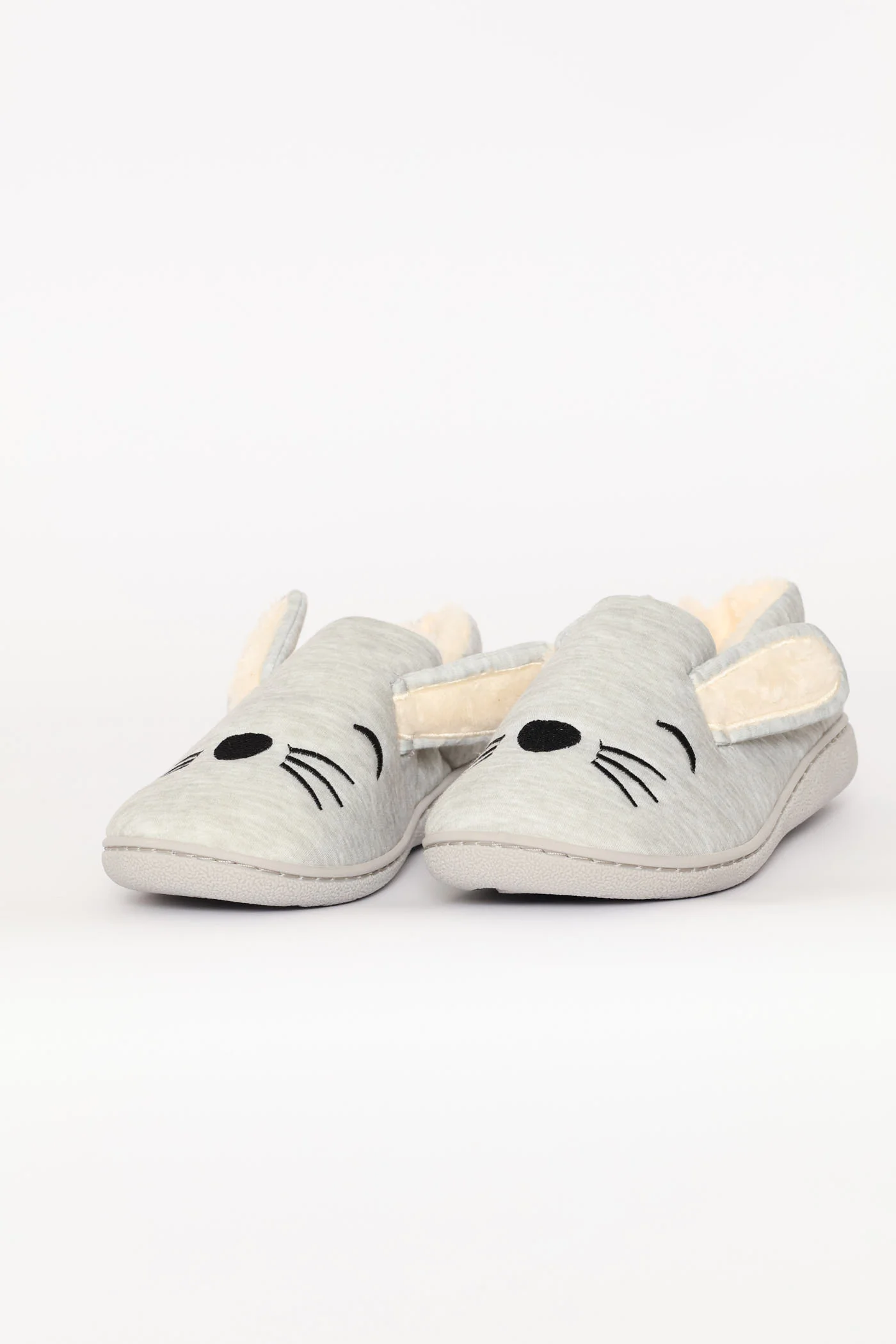 Mouse Full Closed Novelty Slipper - Light Grey - Image 3