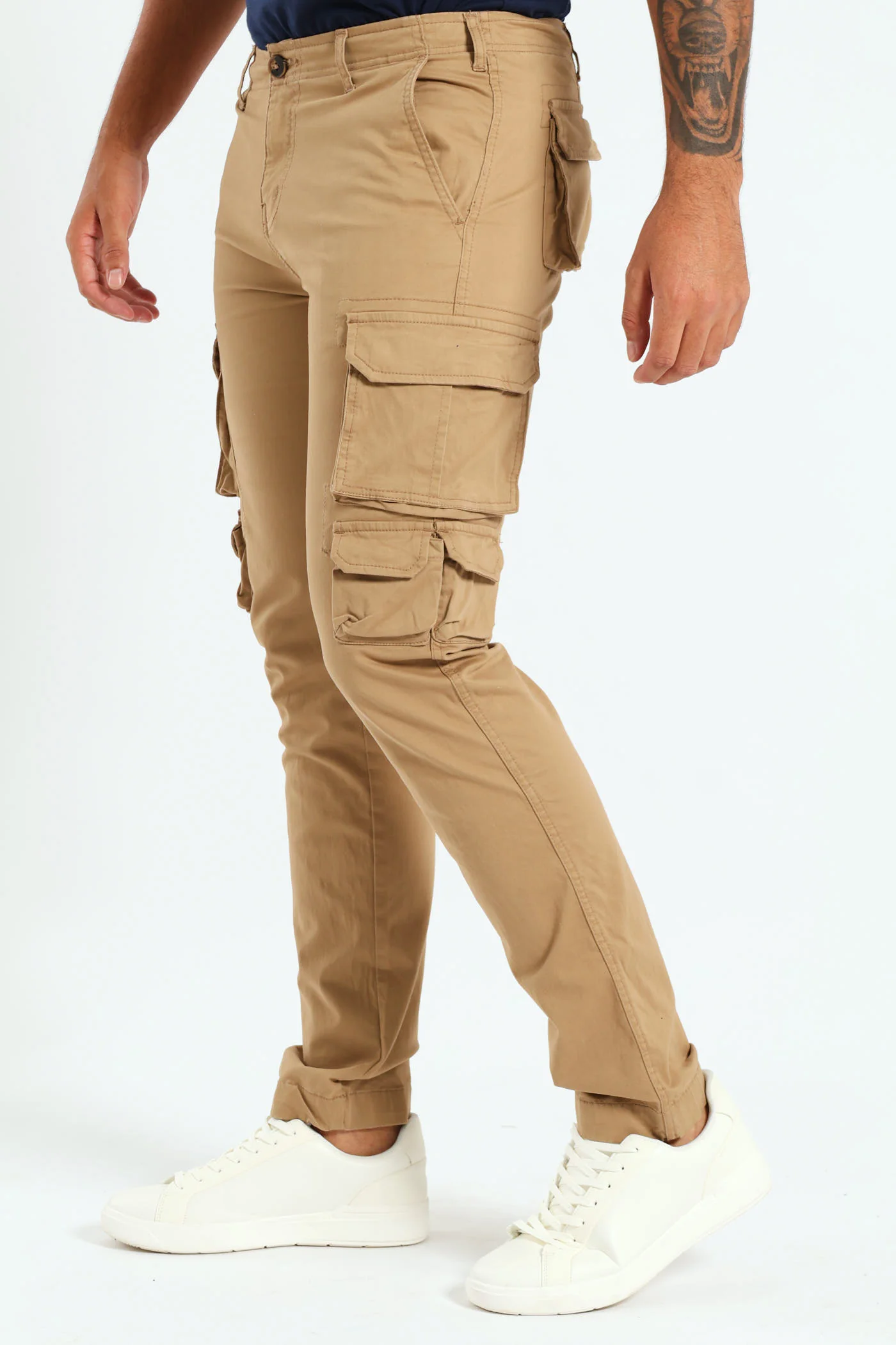 Muilti Pocket Cargo Pants - Stone - Image 2