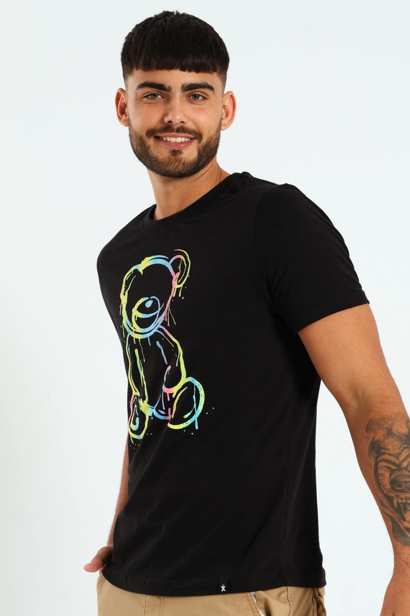 Multi Colour Bear Tee - Black - Image 2
