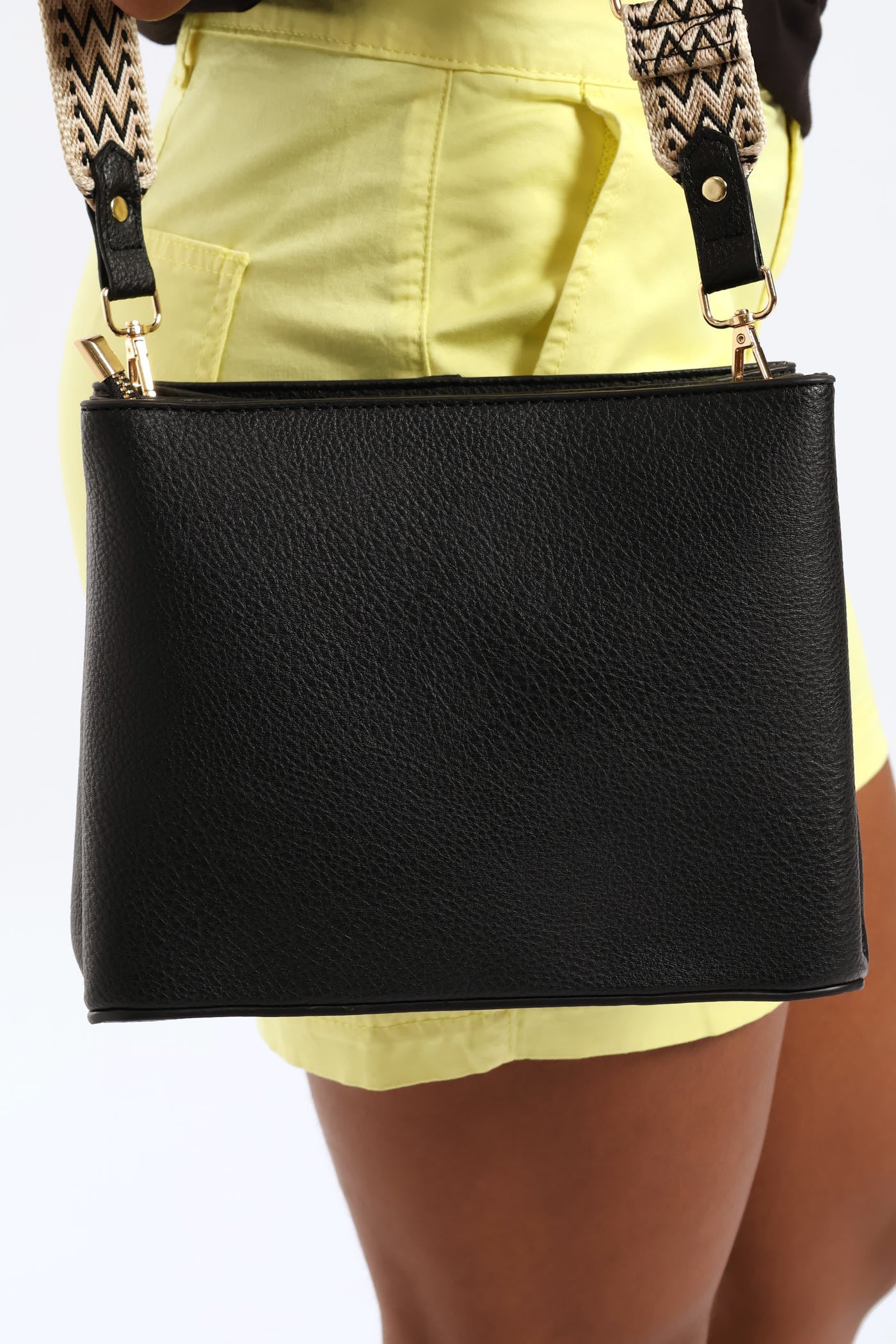 Multi-Compartment Crossbody Bag - Black - Image 2