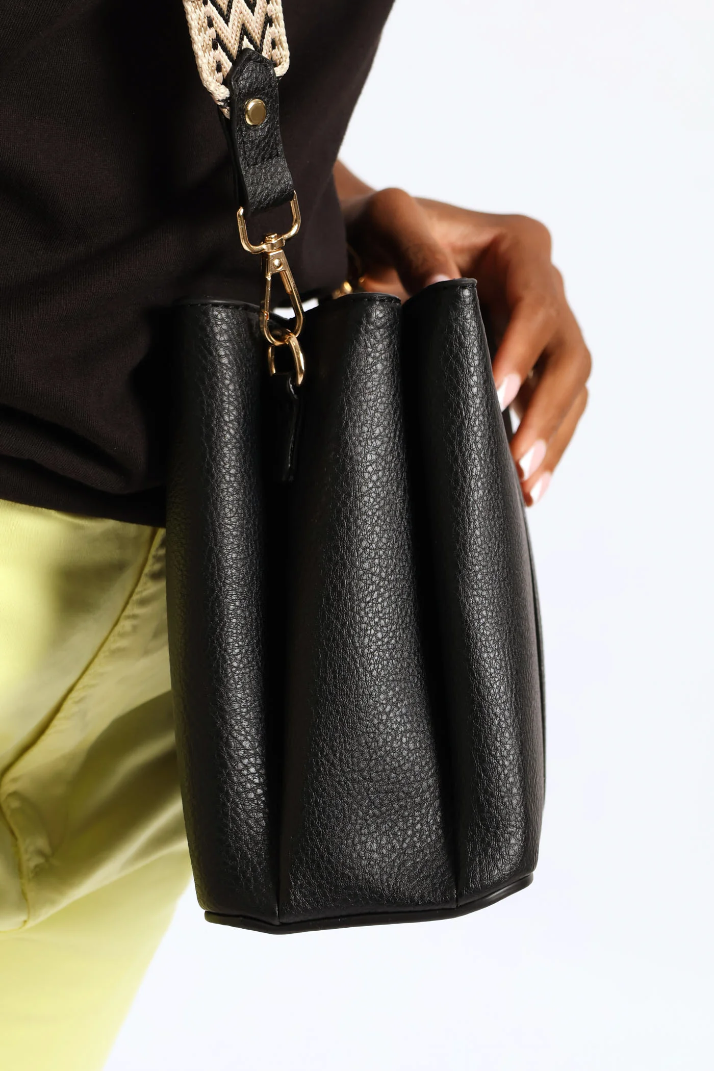 Multi-Compartment Crossbody Bag - Black - Image 4