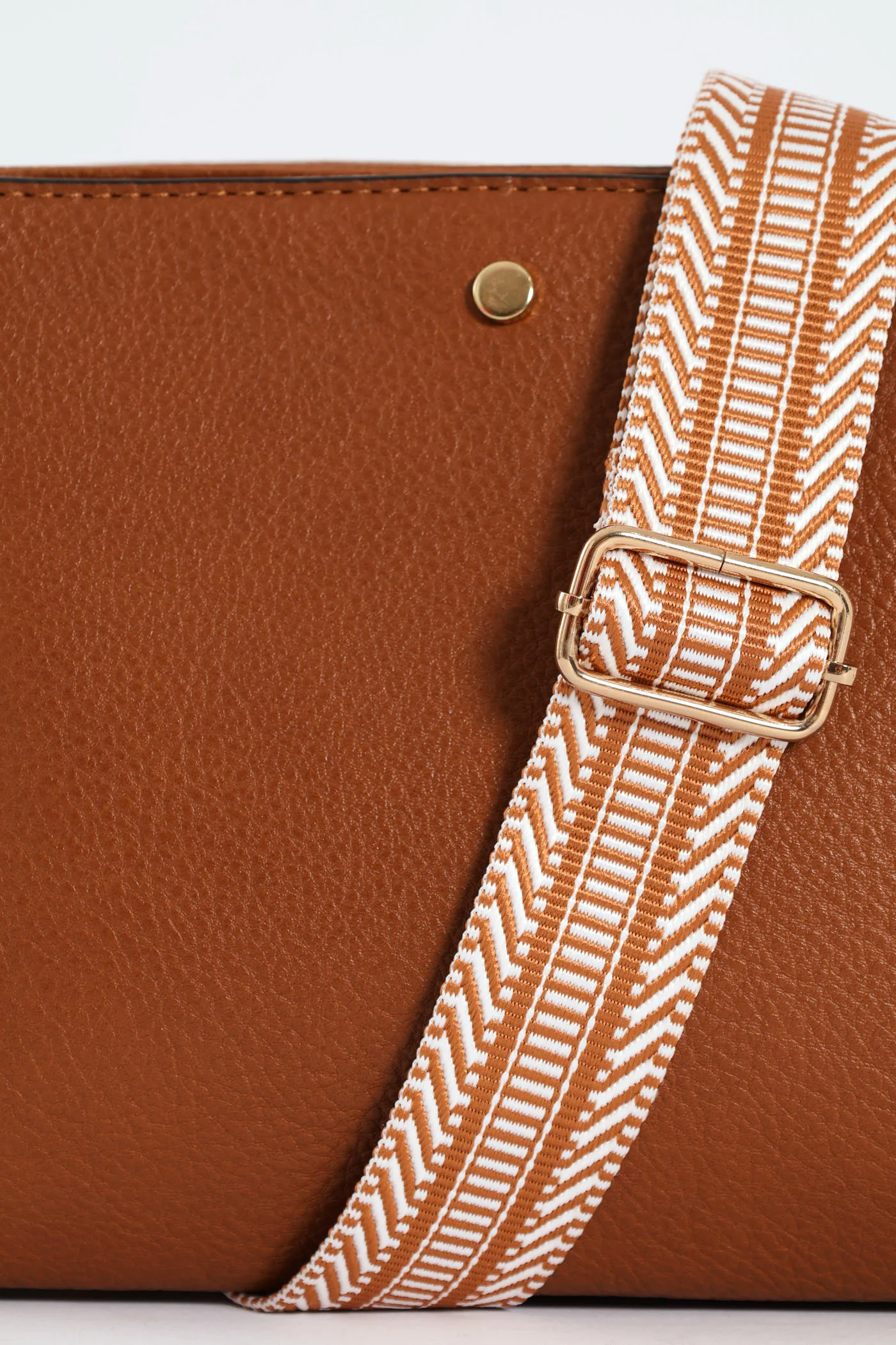 Multi Compartment Crossbody Bag - Tan - Image 5